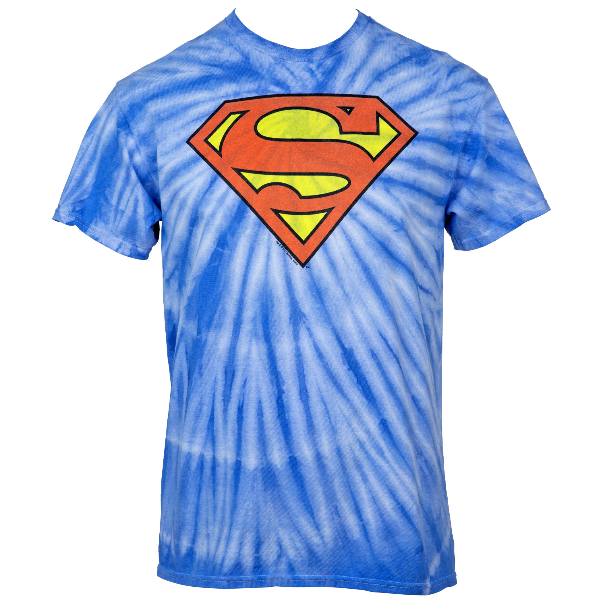 Superman Symbol Tie-Dye T-Shirt, Blue