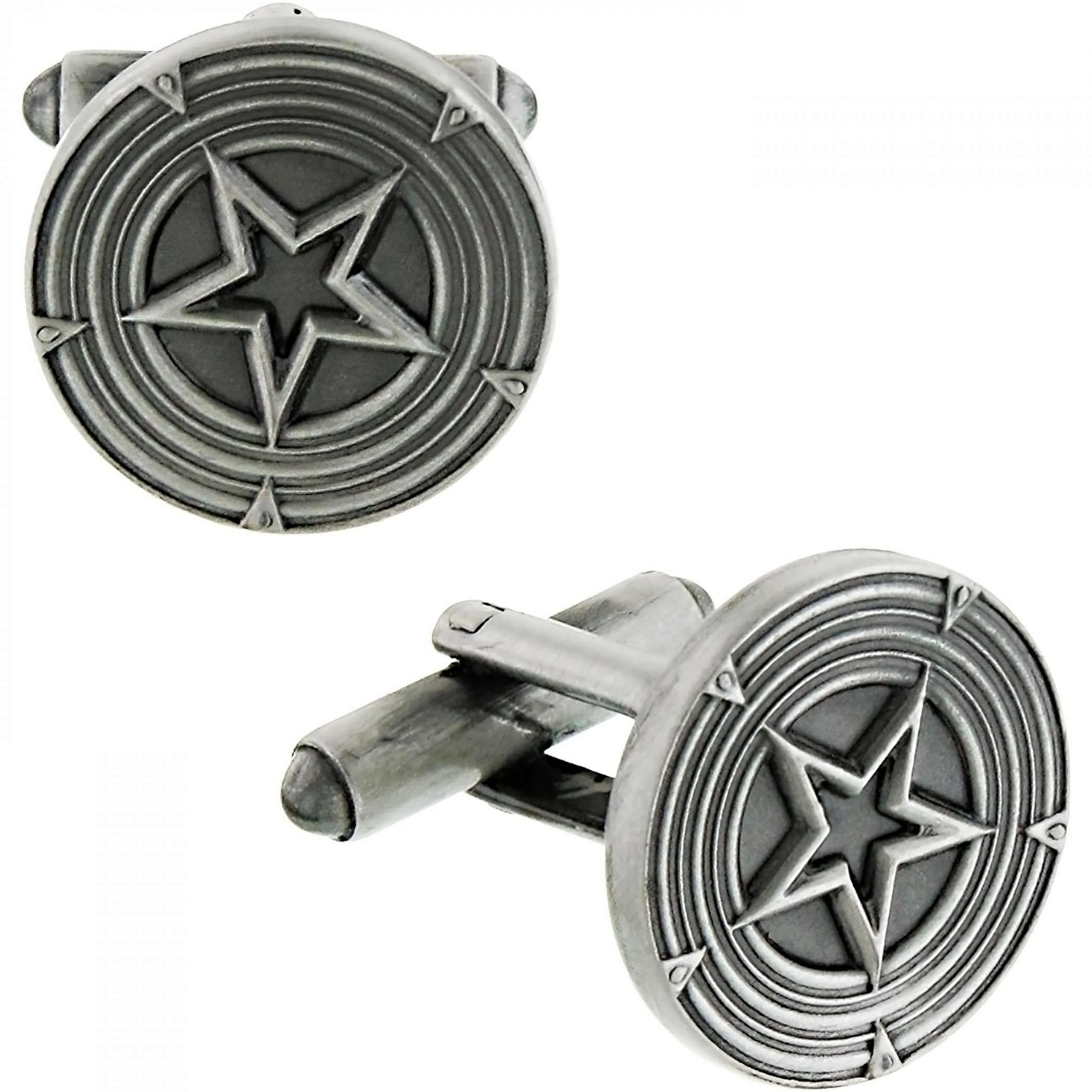 Captain America Shield Cuff Links, Silver