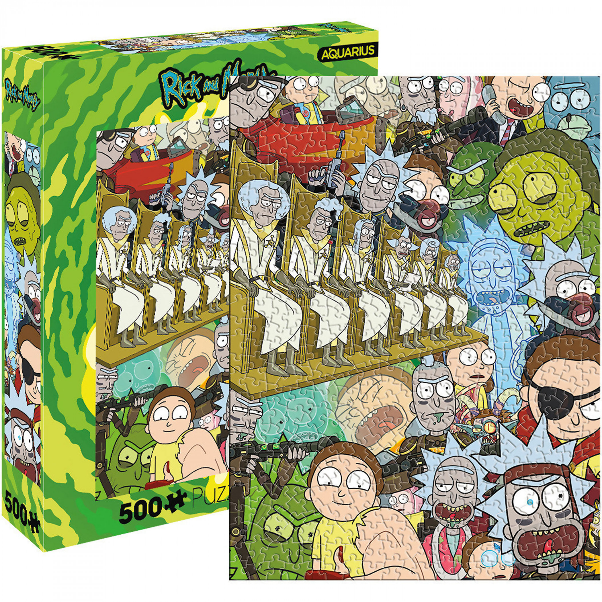 Rick and Morty Interdimensional Counterparts 500-Piece Puzzle, Multi-Color