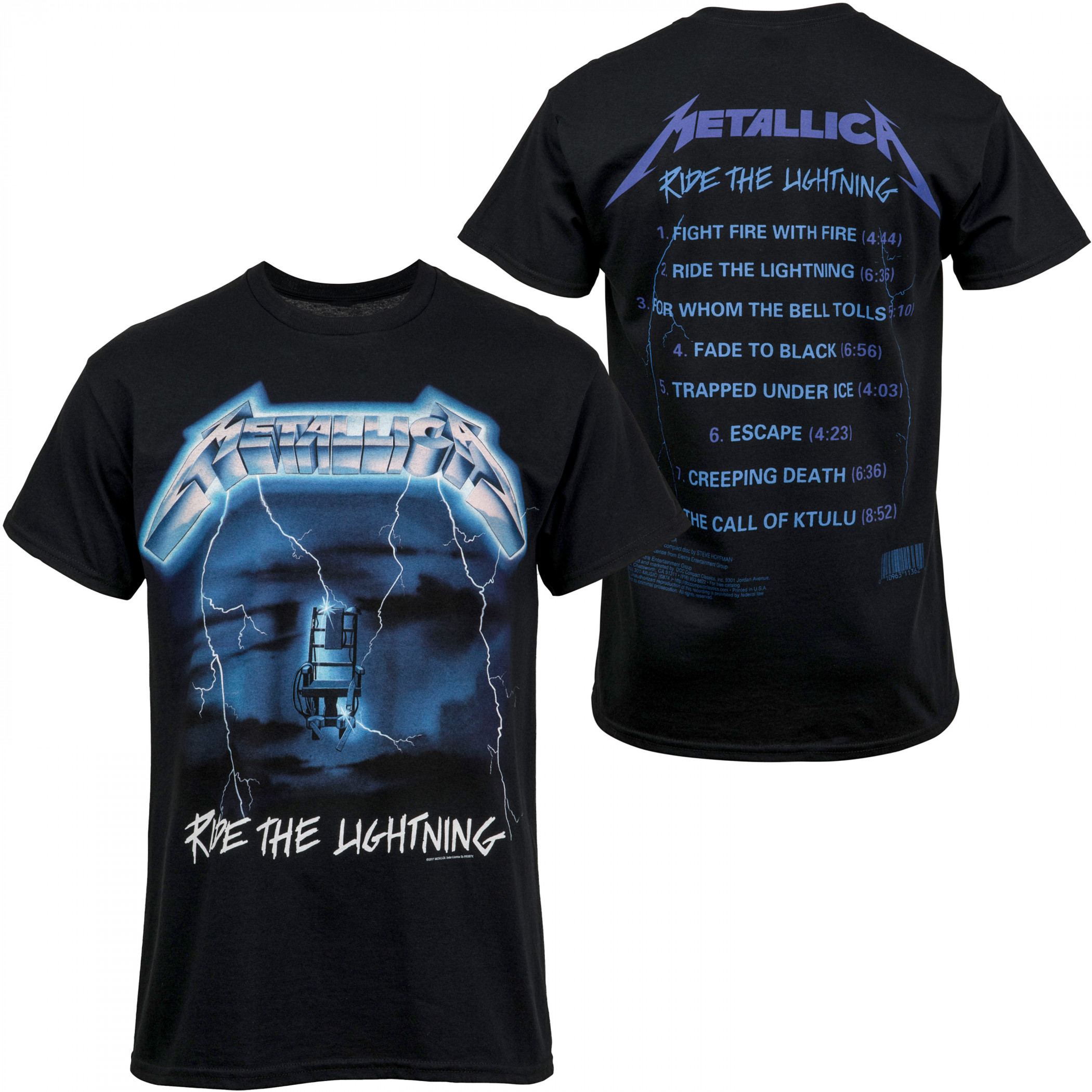  Metallica T Shirt Ride The Lightning Album Cover Official Mens  Black Size S : Clothing, Shoes & Jewelry