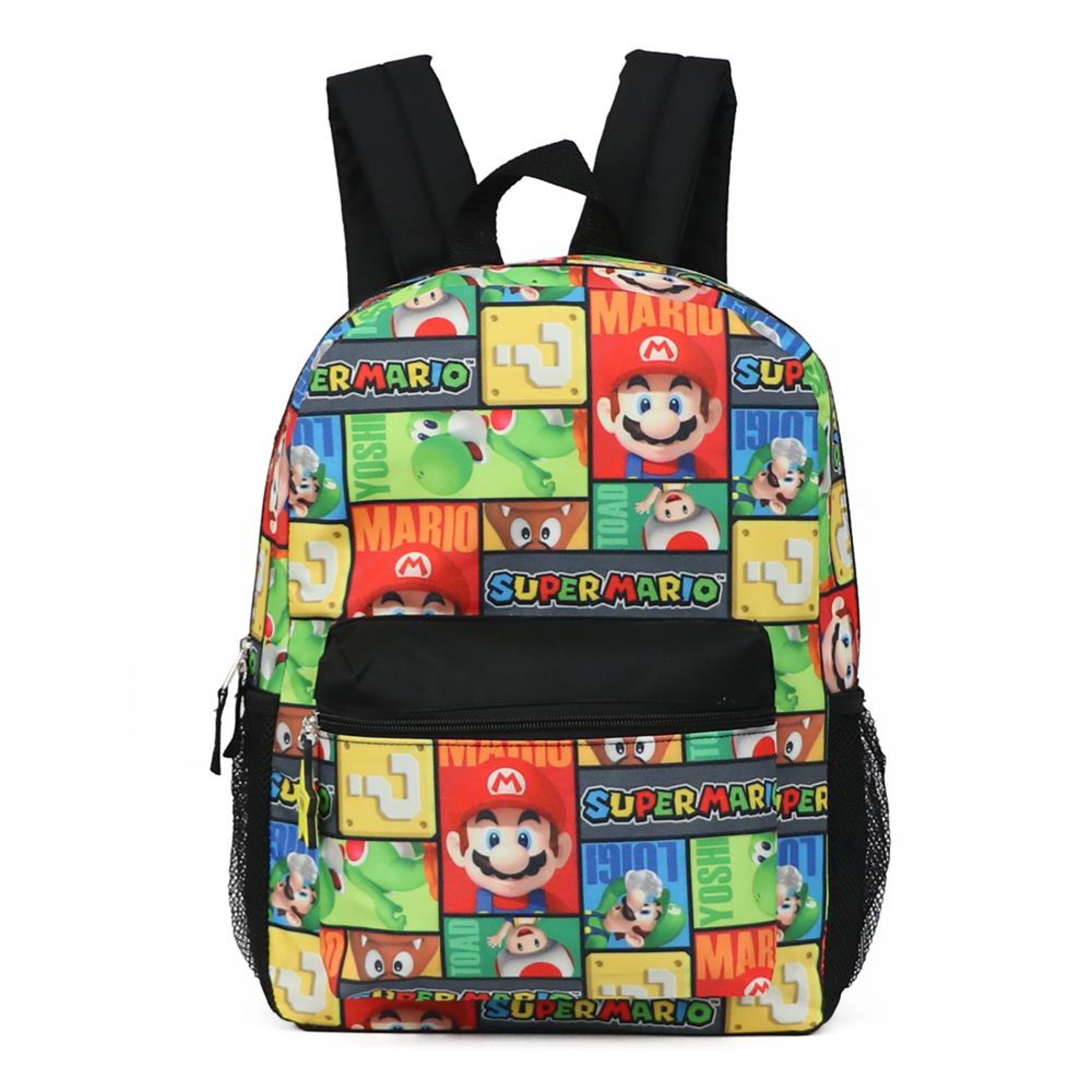 Super Mario Bros. Characters All Over Print 16' Backpack, Multi-Color