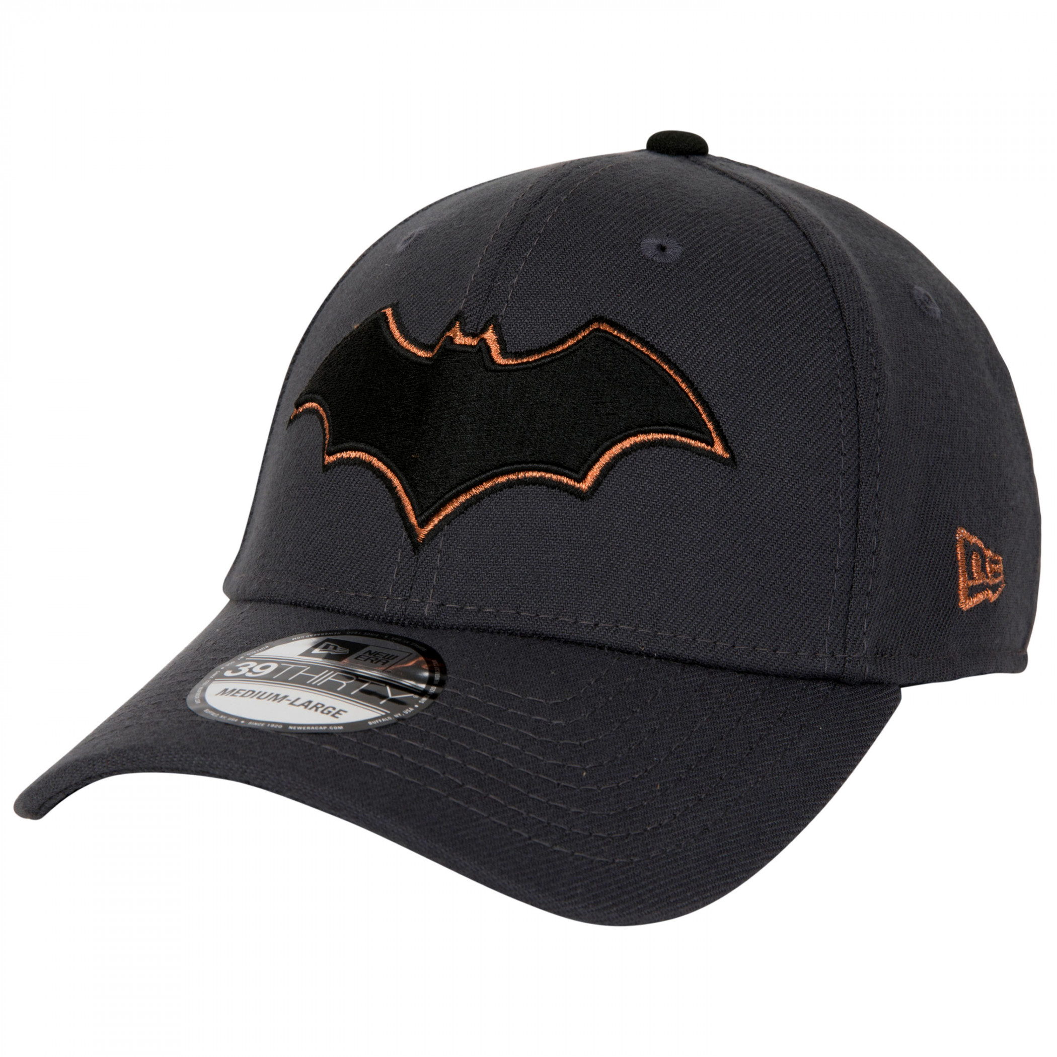 Batman Rebirth Logo New Era 39Thirty Fitted Hat, Grey