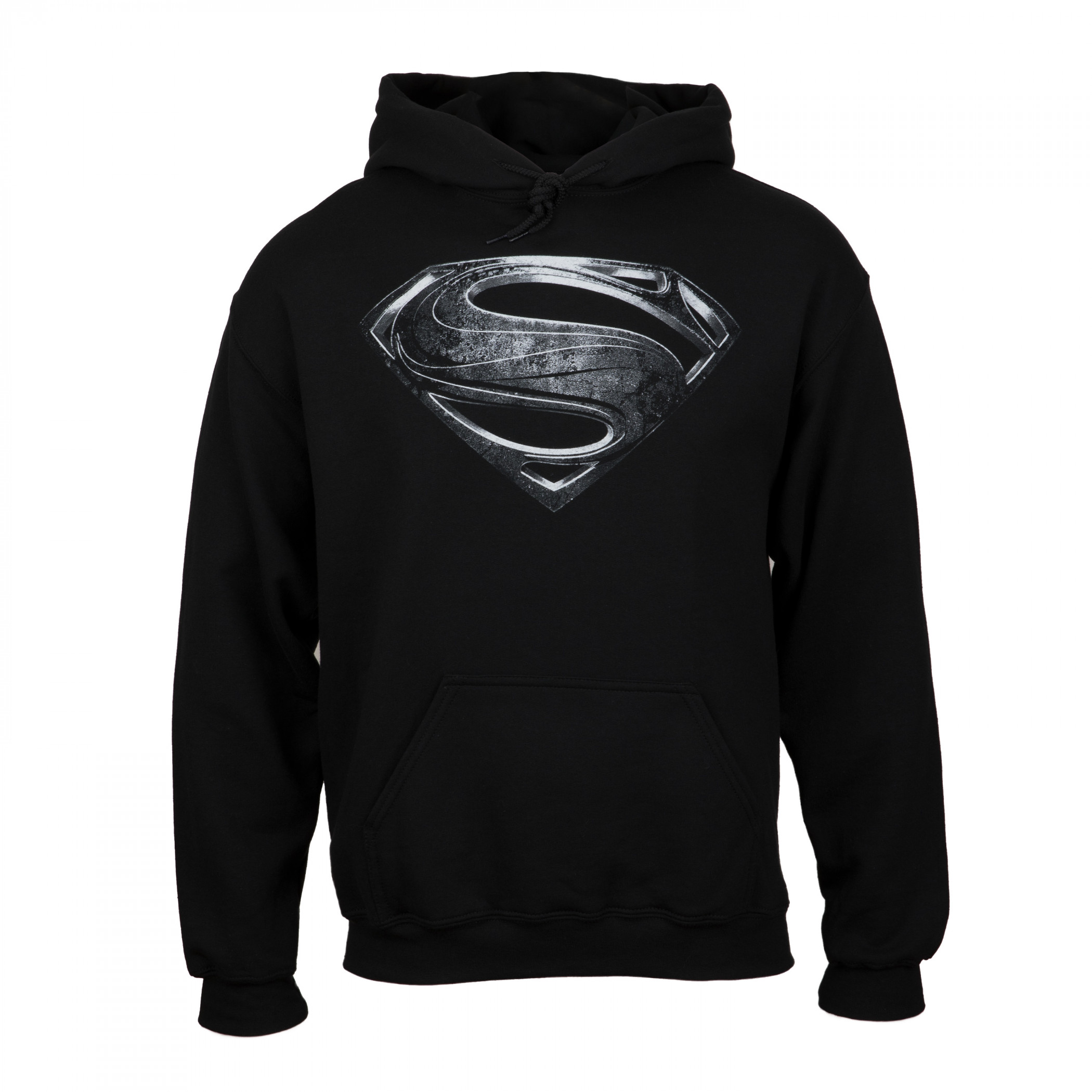 Superman Silver Movie Symbol Men's Hoodie, Black