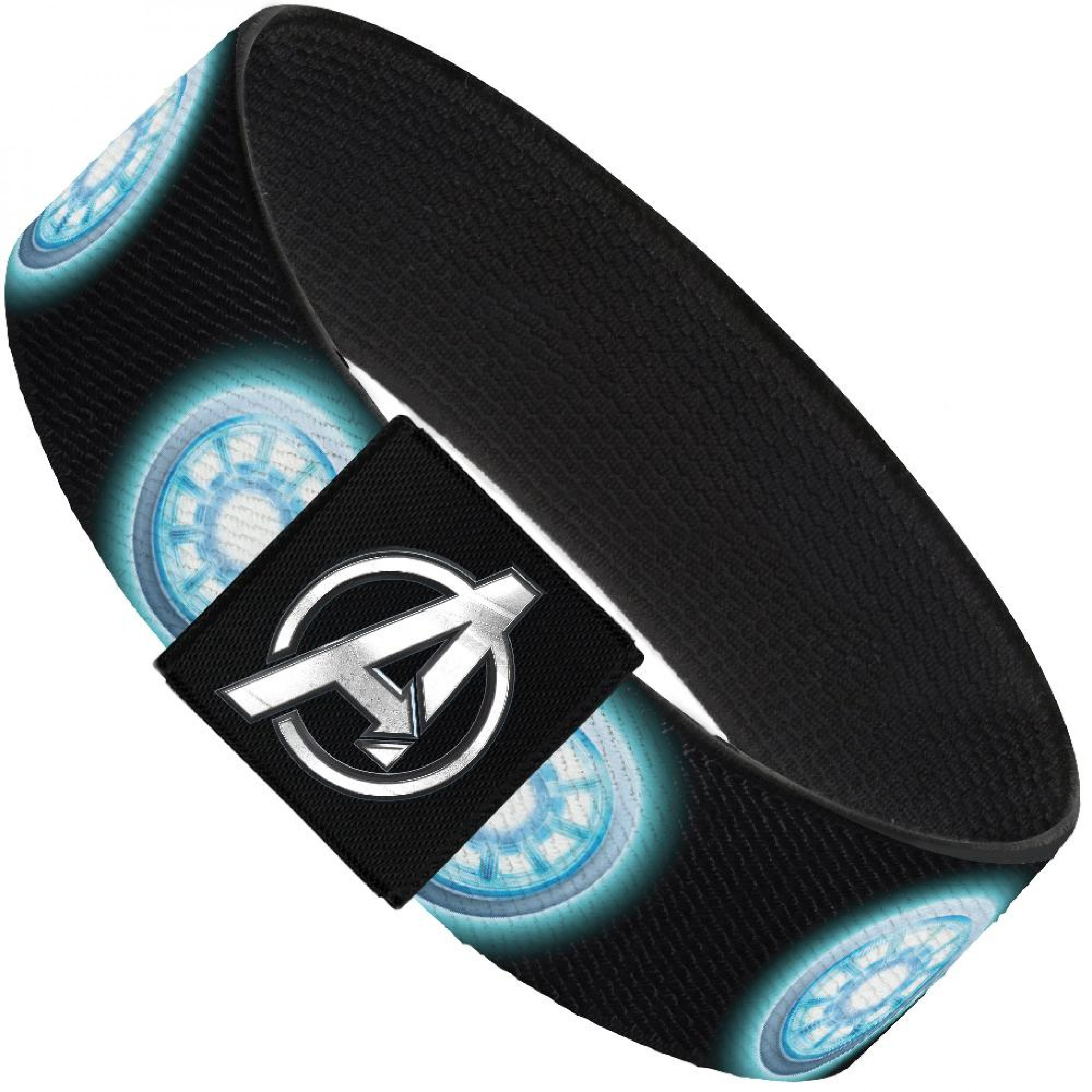 Marvel Avengers Iron Man Arc Reactor 1 Inch Elastic Bracelet, Black