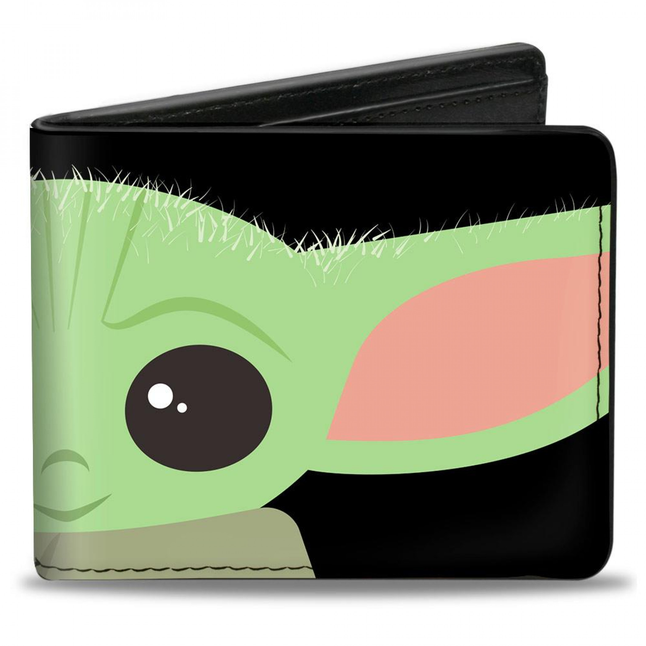 The Mandalorian The Child Chibi Vegan Leather Bi-Fold Wallet, Black