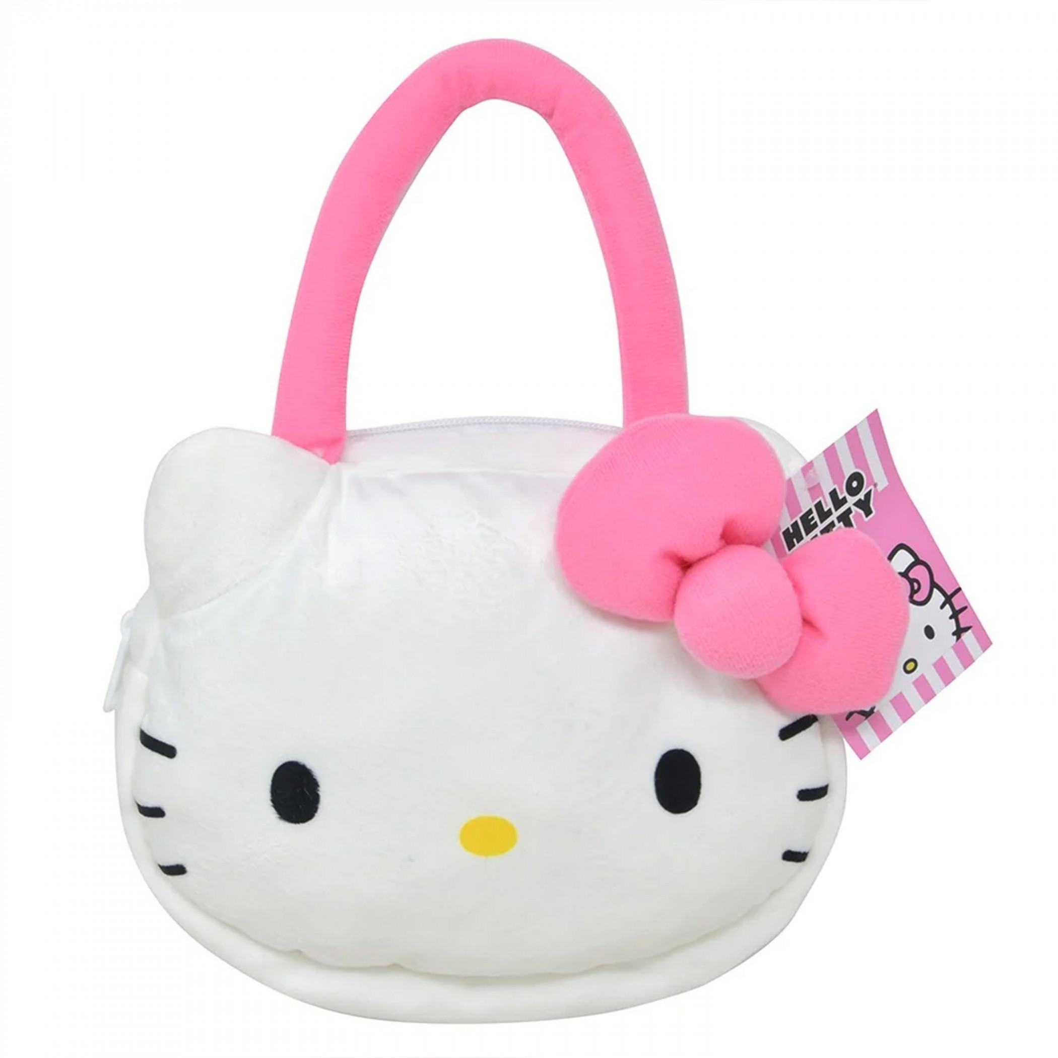 Hello Kitty Face Shaped Plush Handbag, White