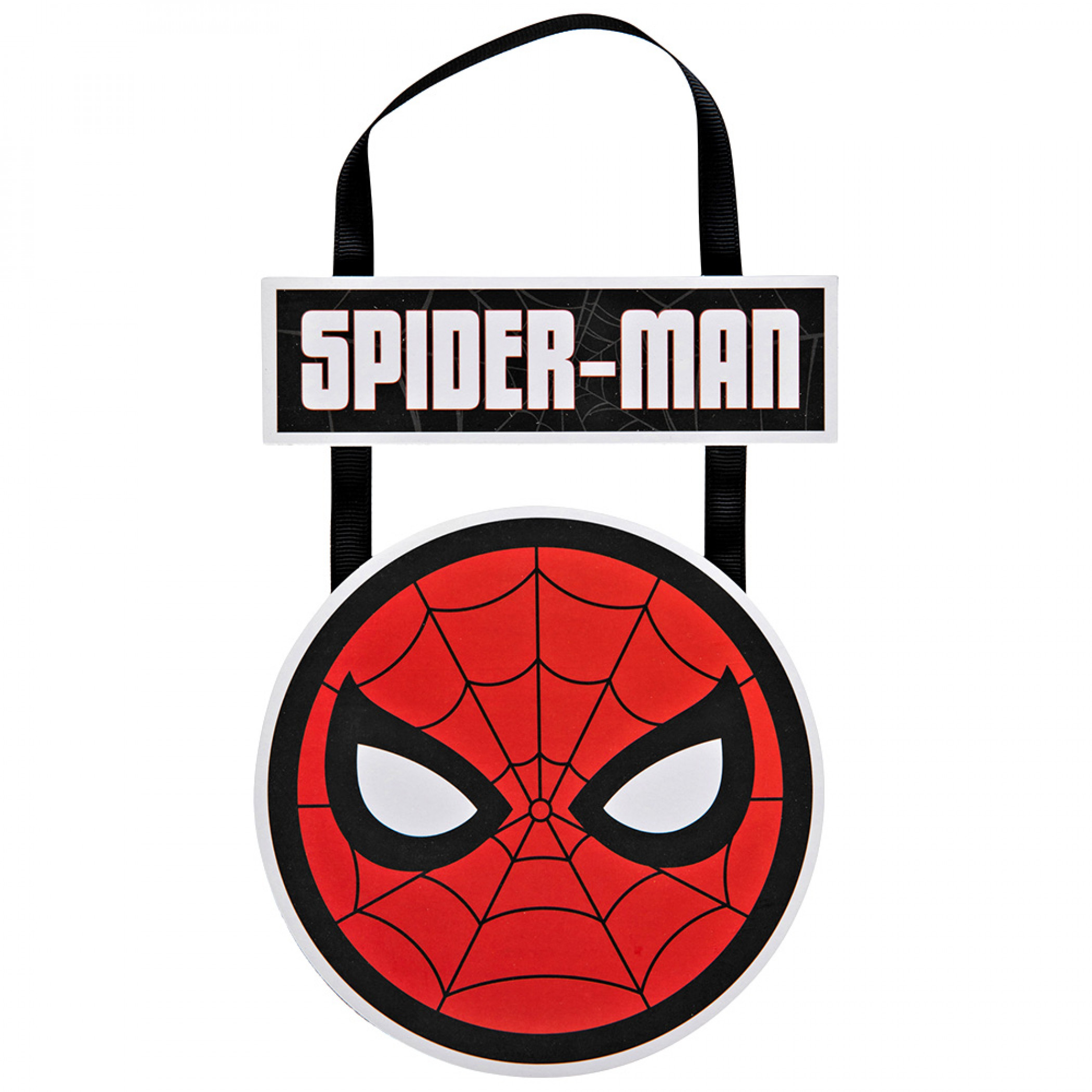 Marvel Comics Spider-Man Mask Hanging Sign, Red