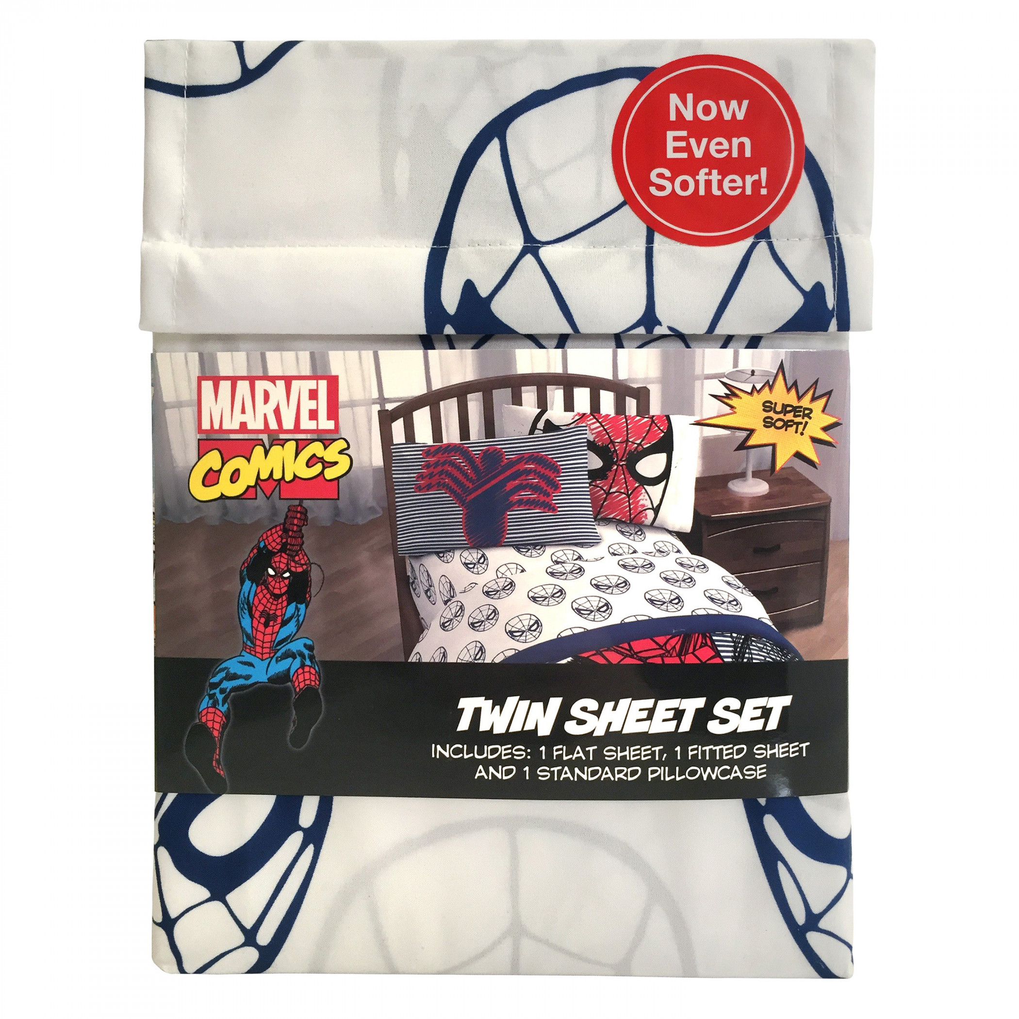Spider-Man Scribbles and Doodles Twin Sheet 3-Piece Set, Multi-Color
