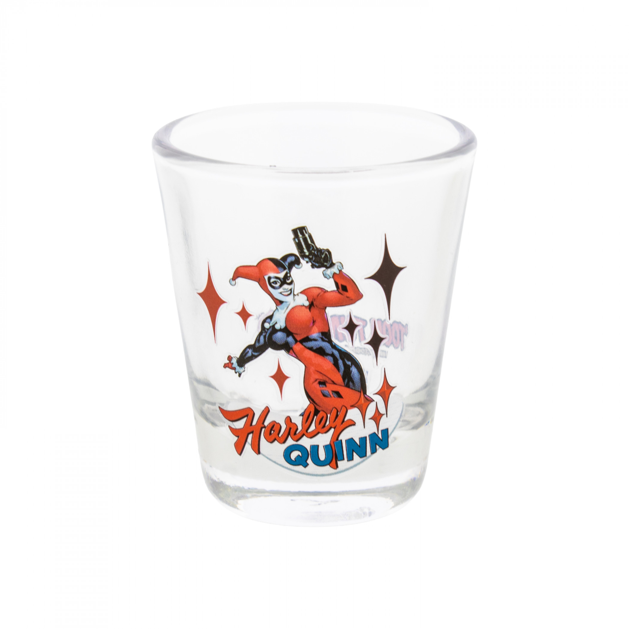 Harley Quinn Stance Mini Glass, Red