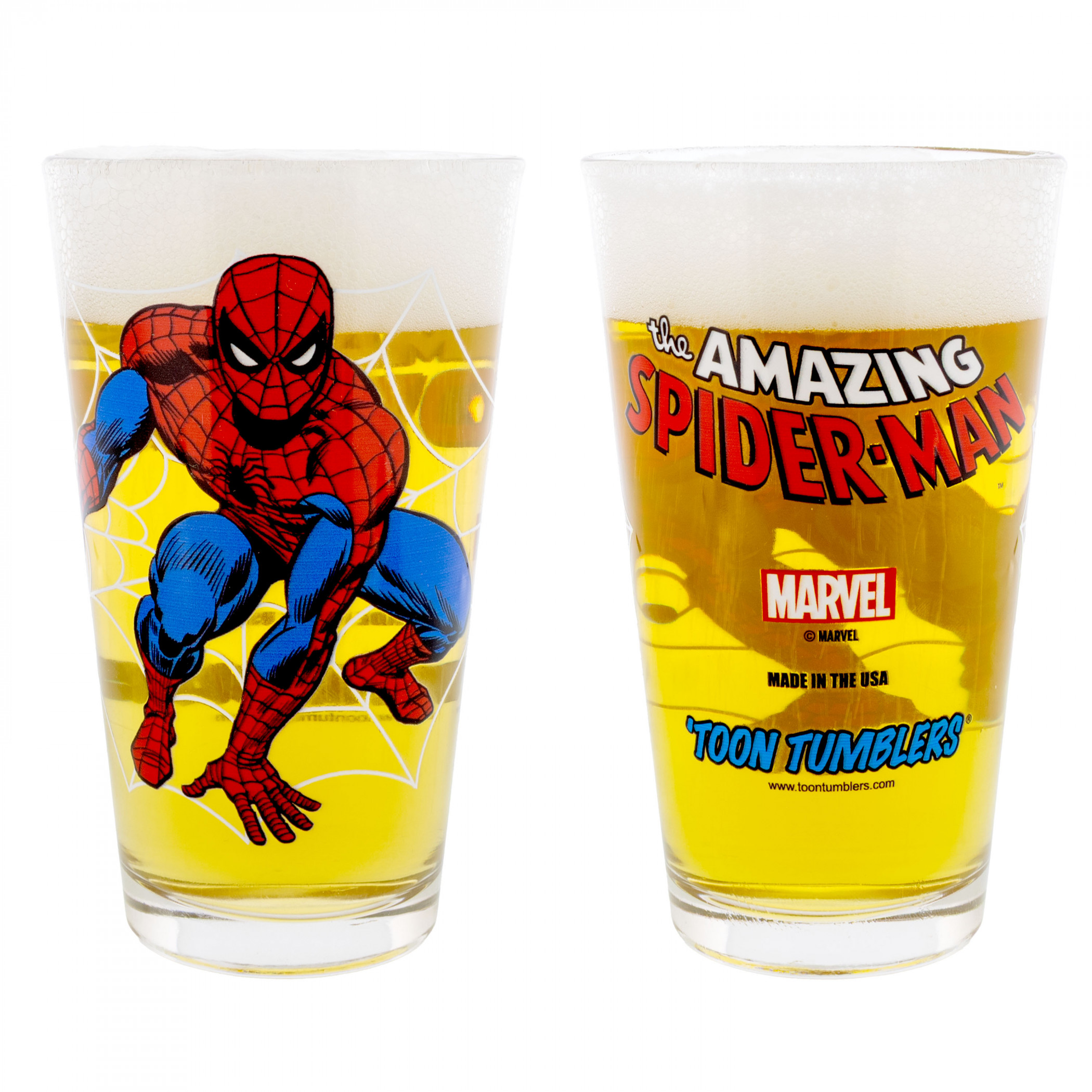 Spider-Man by John Romita Sr. Clear Pint Glass