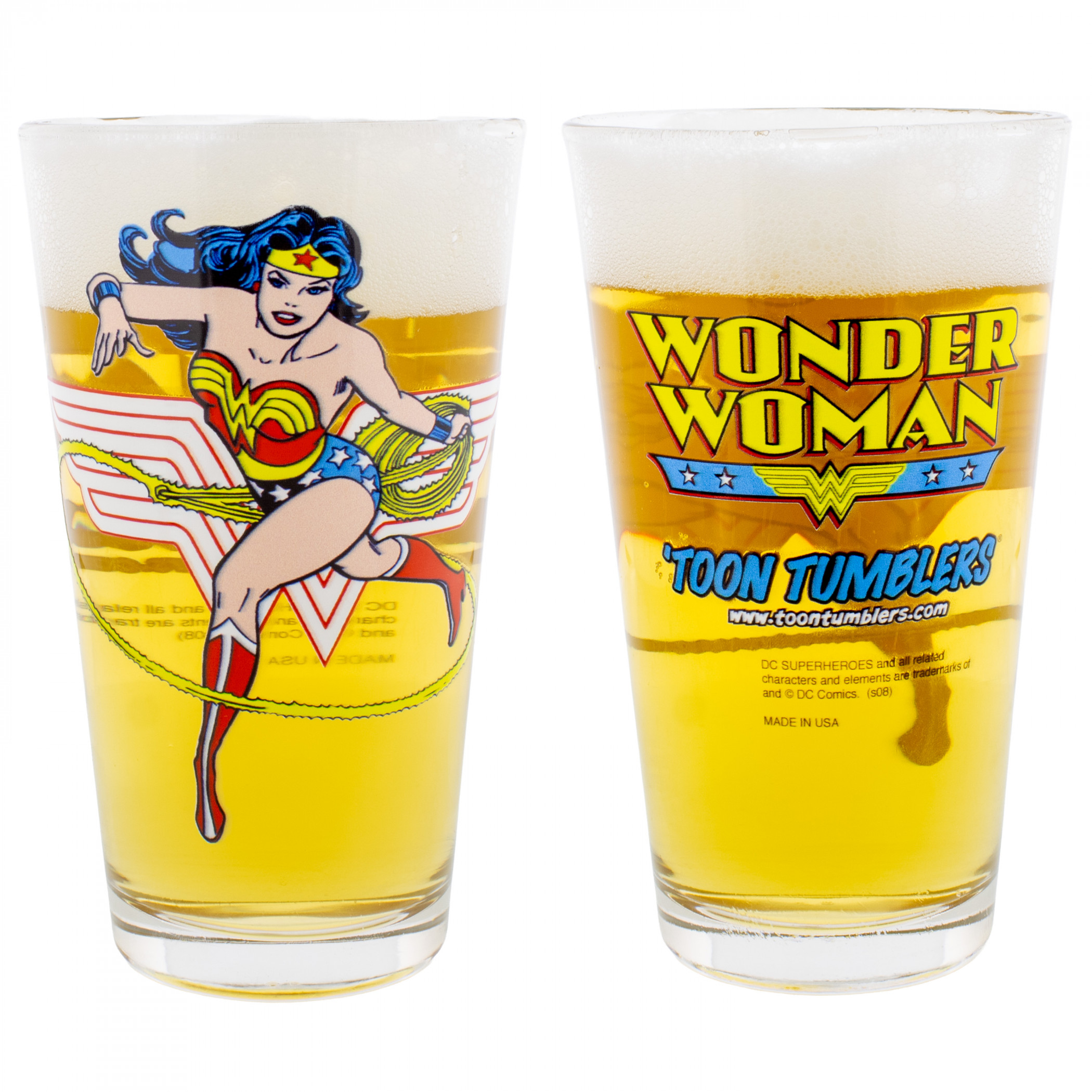 Wonder Woman Awesome Pint Glass, Clear