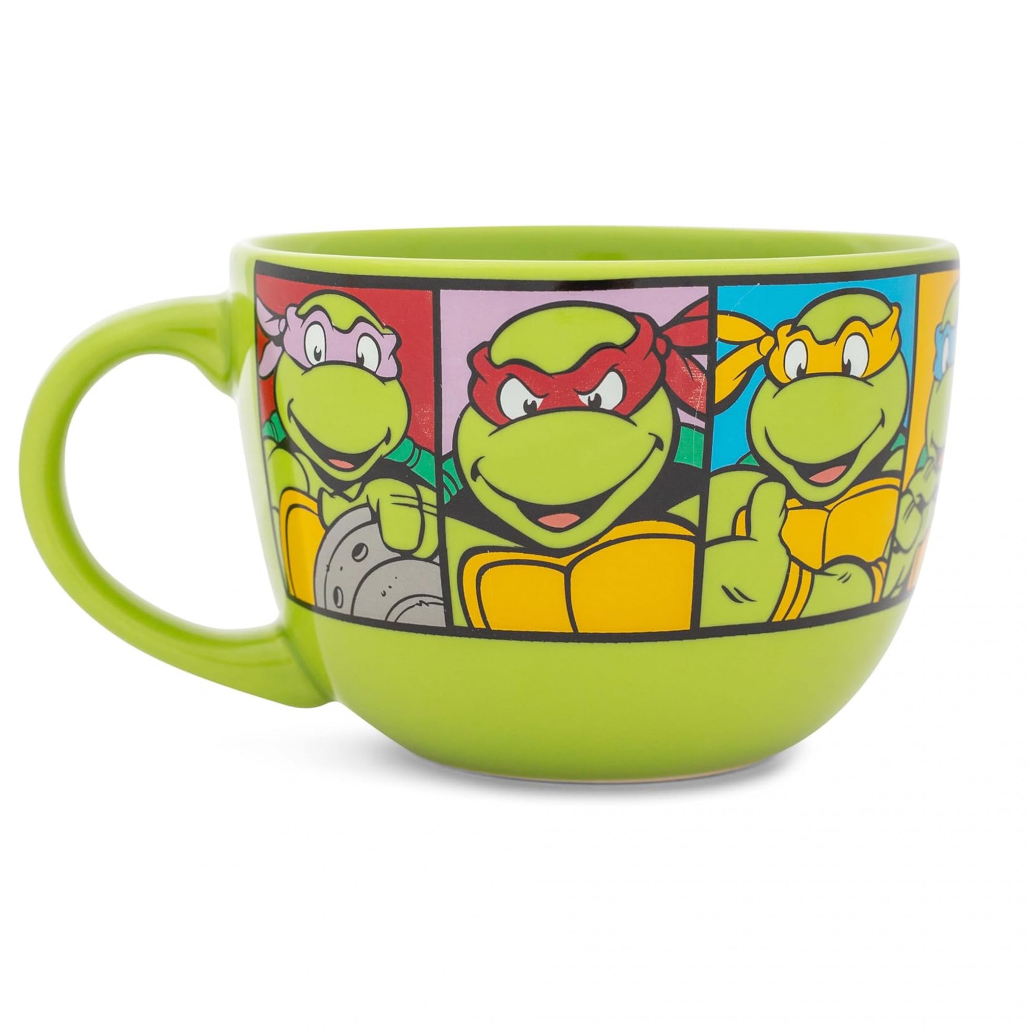 Teenage Mutant Ninja Turtles Character Grid 24 oz. Ceramic Soup Mug, Green
