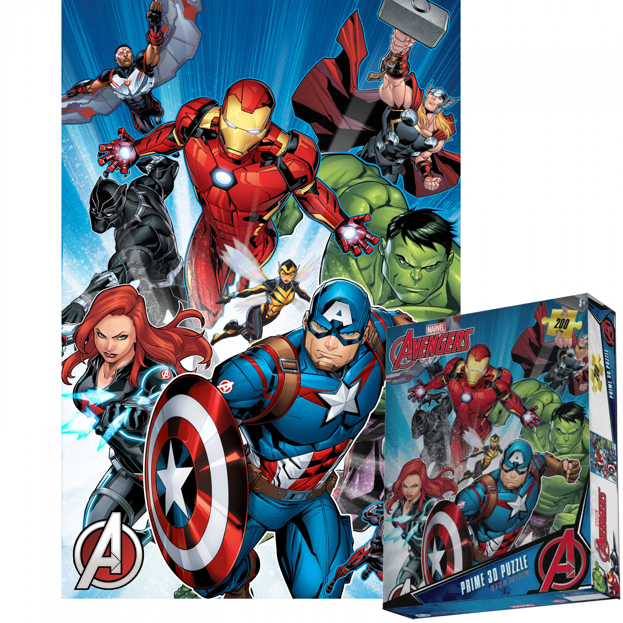 Avengers Group Shot 3D Lenticular 200pc Jigsaw Puzzle, Multi-Color
