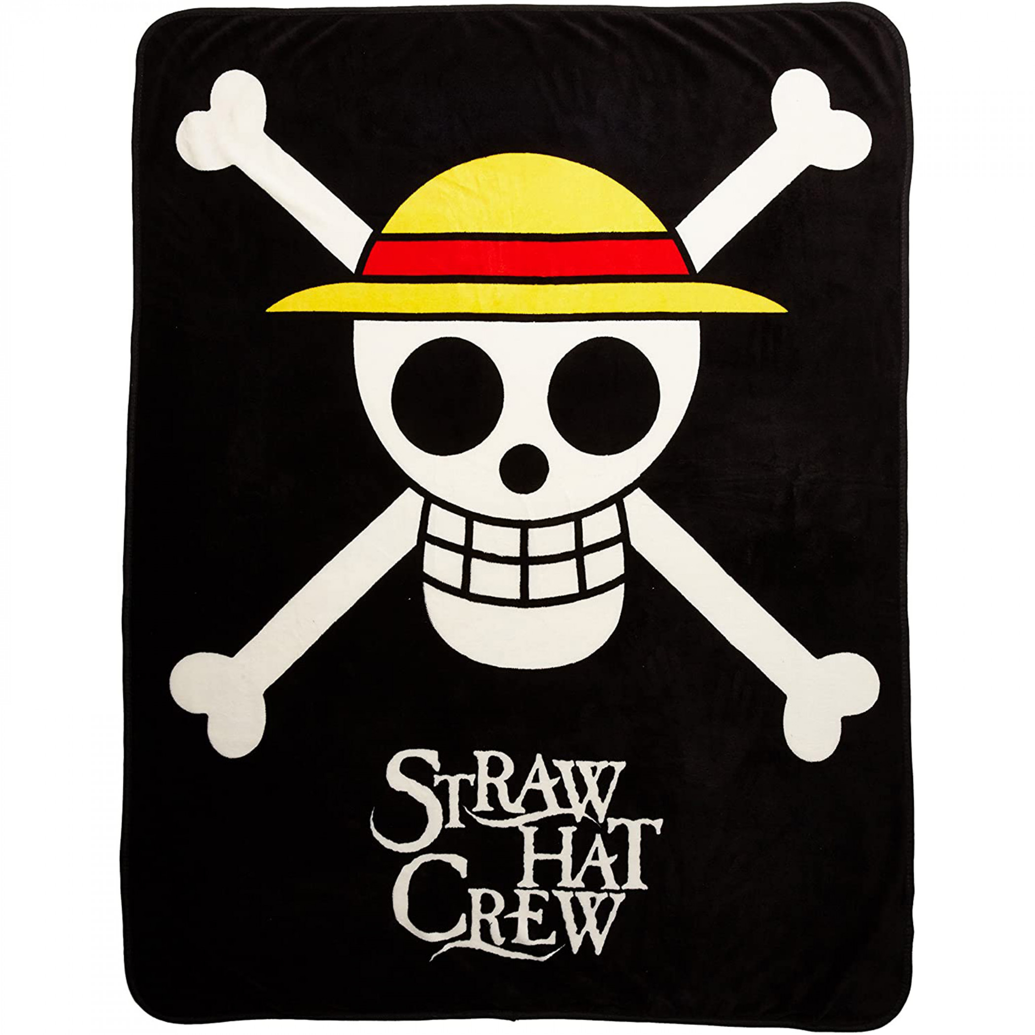 One Piece Straw Hat Crew Throw Blanket, Black