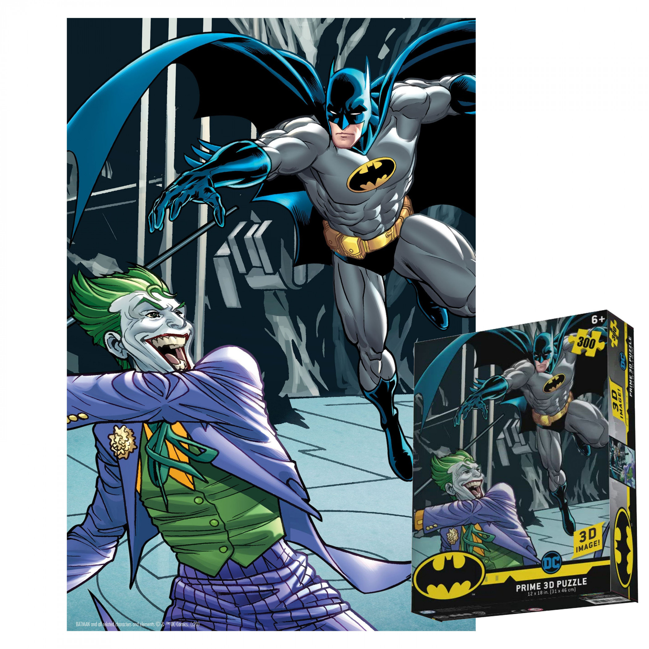 Batman VS Joker 3D Lenticular 300pc Jigsaw Puzzle, Multi-Color