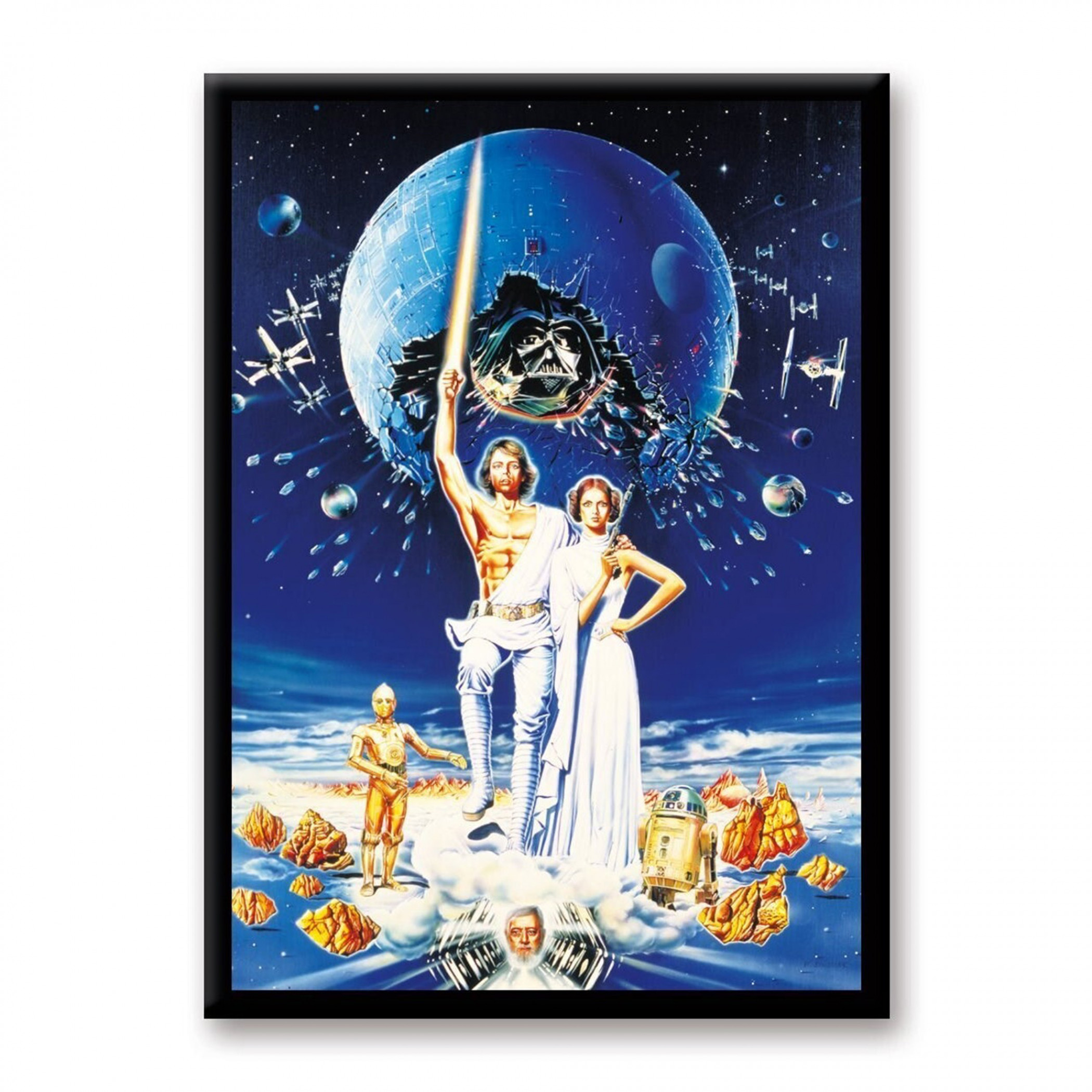 Star Wars Retro Luke and Leia Poster Magnet, Multi-Color