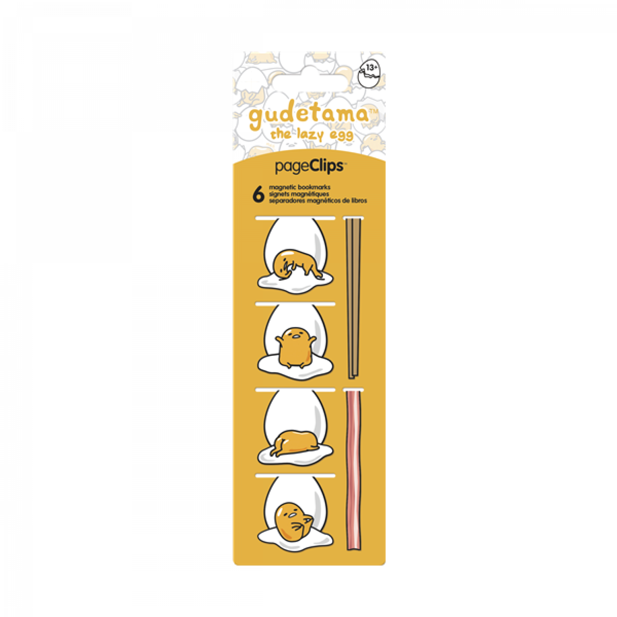 Sanrio Gudetama Page Clip Bookmarks 6-Pack, Multi-Color