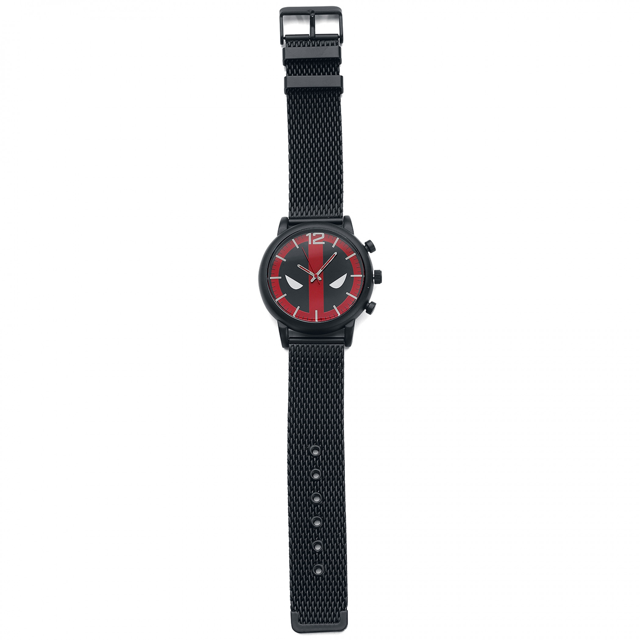 Marvel Comics Deadpool Logo Watch with Silicone Band, Black