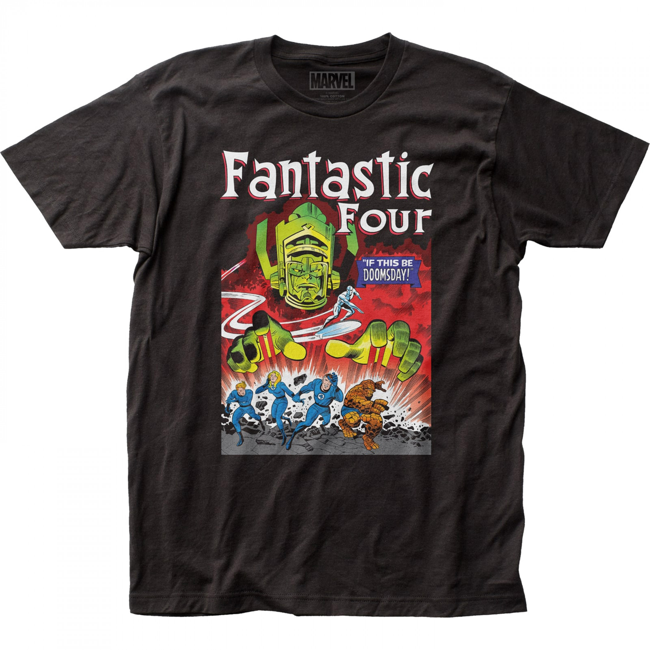 Fantastic Four If This Be Doomsday Comic Art T-Shirt, Black