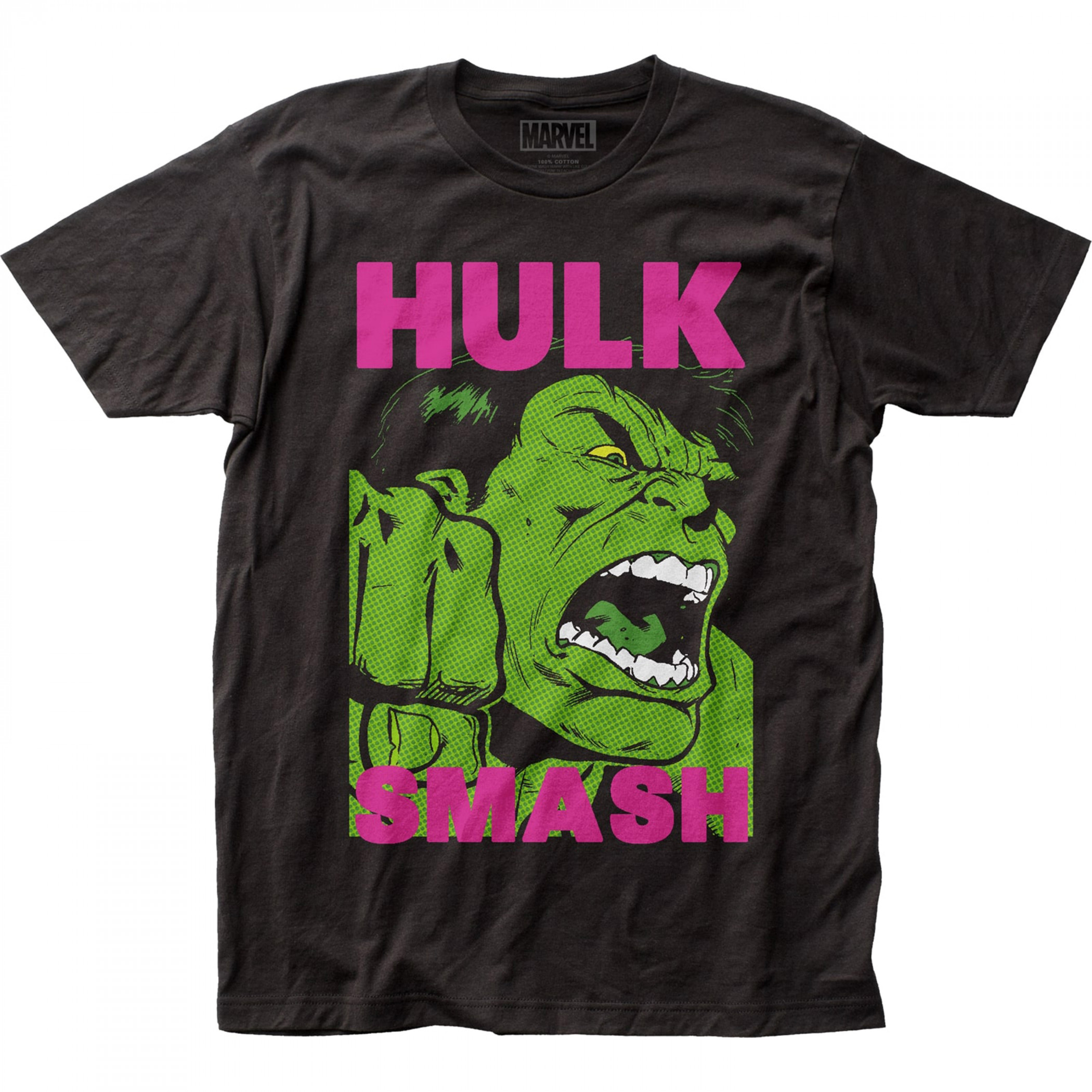 The Incredible Hulk Halftone Comic Art T-Shirt, Black