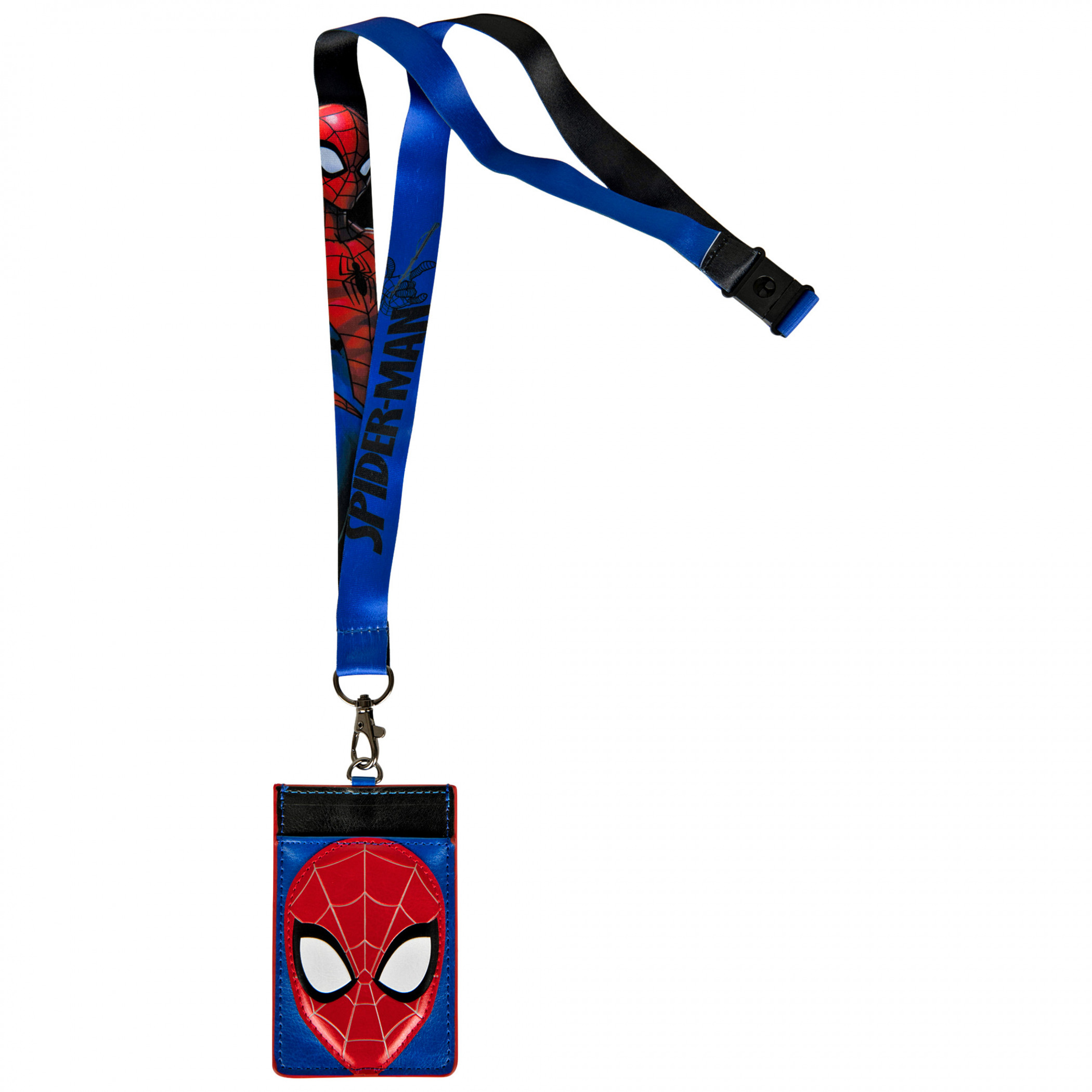 Marvel Spider-Man Face Logo ID Card Holder Lanyard, Multi-Color