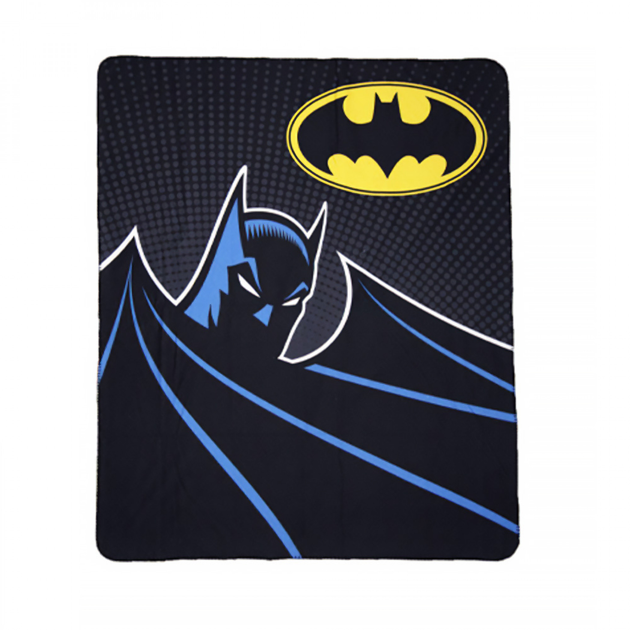 DC Comics Batman Silhouette Faux Fur Fleece Throw Blanket, Black