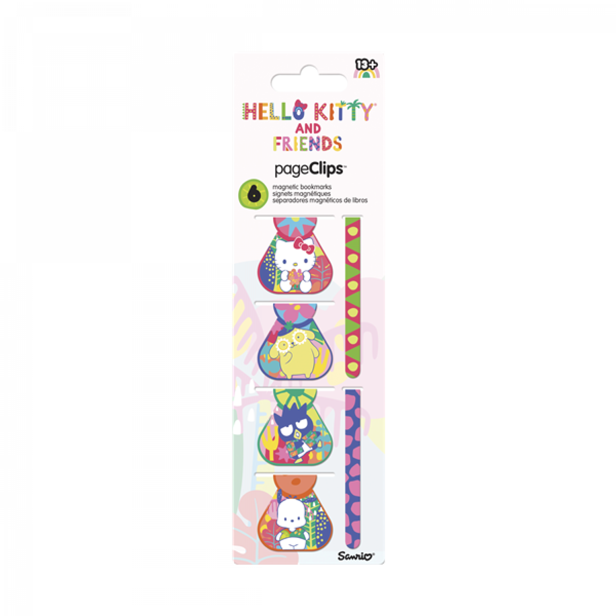 Hello Kitty and Friends Sanrio 6-Pack Magnetic Bookmark Clips, Multi-Color