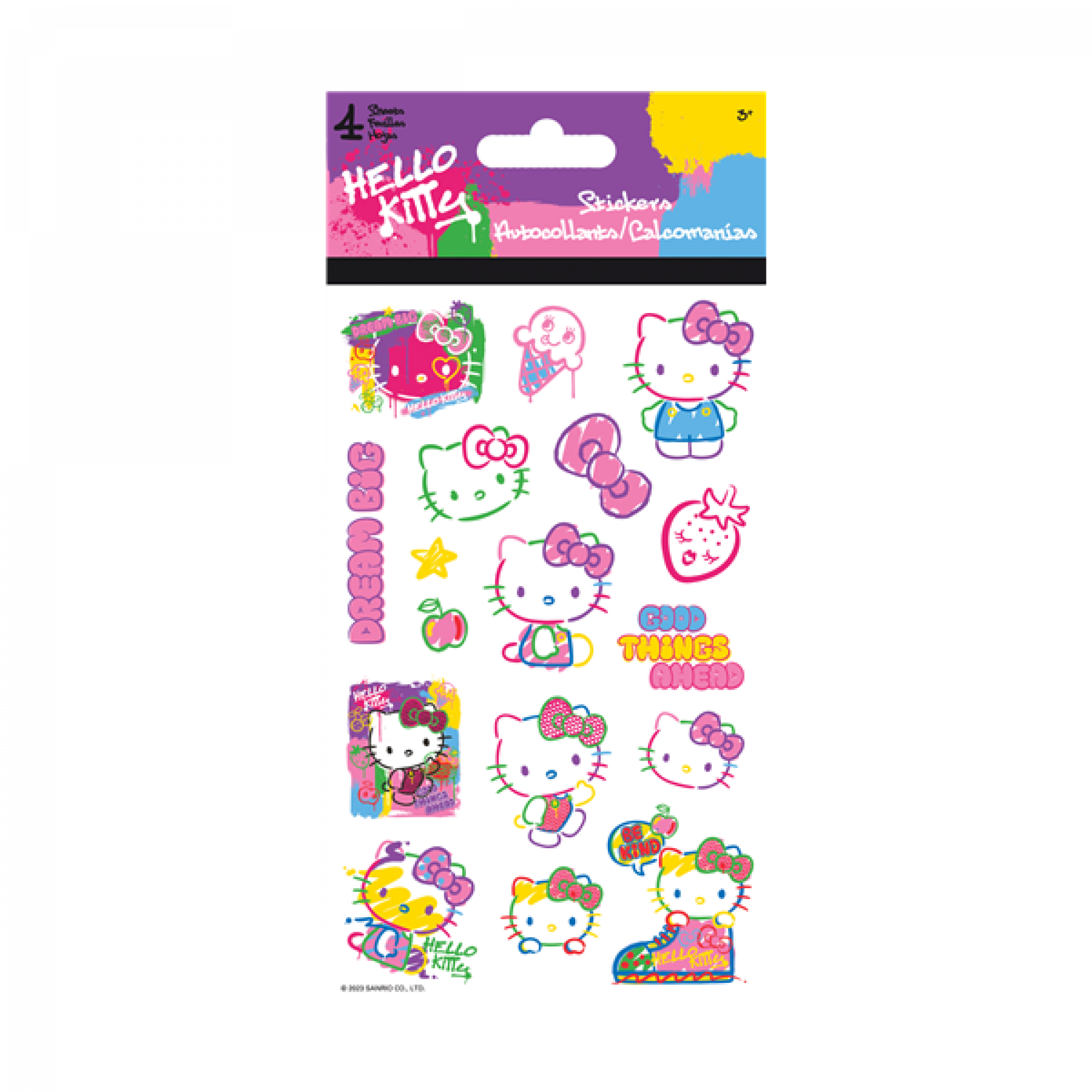 Hello Kitty Rainbow Sketches 4-Page Sticker Pack, Multi-Color