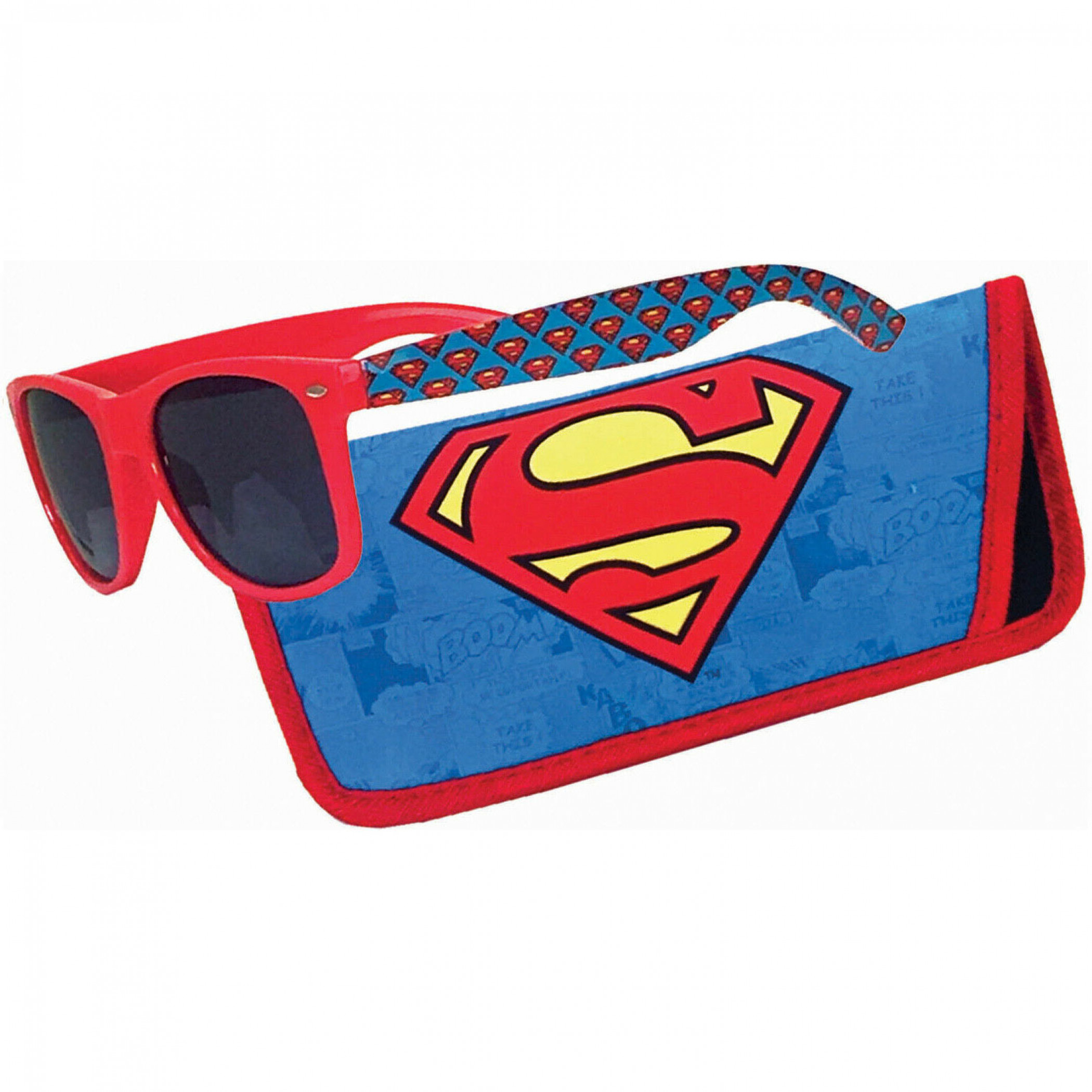 Superman Logo Sunglasses with Pouch, Blue