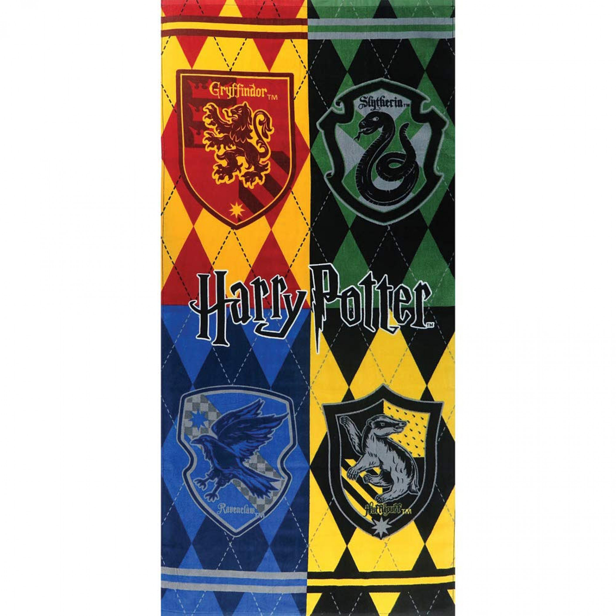 Harry Potter Houses 28x58 Beach Towel, Multi-Color