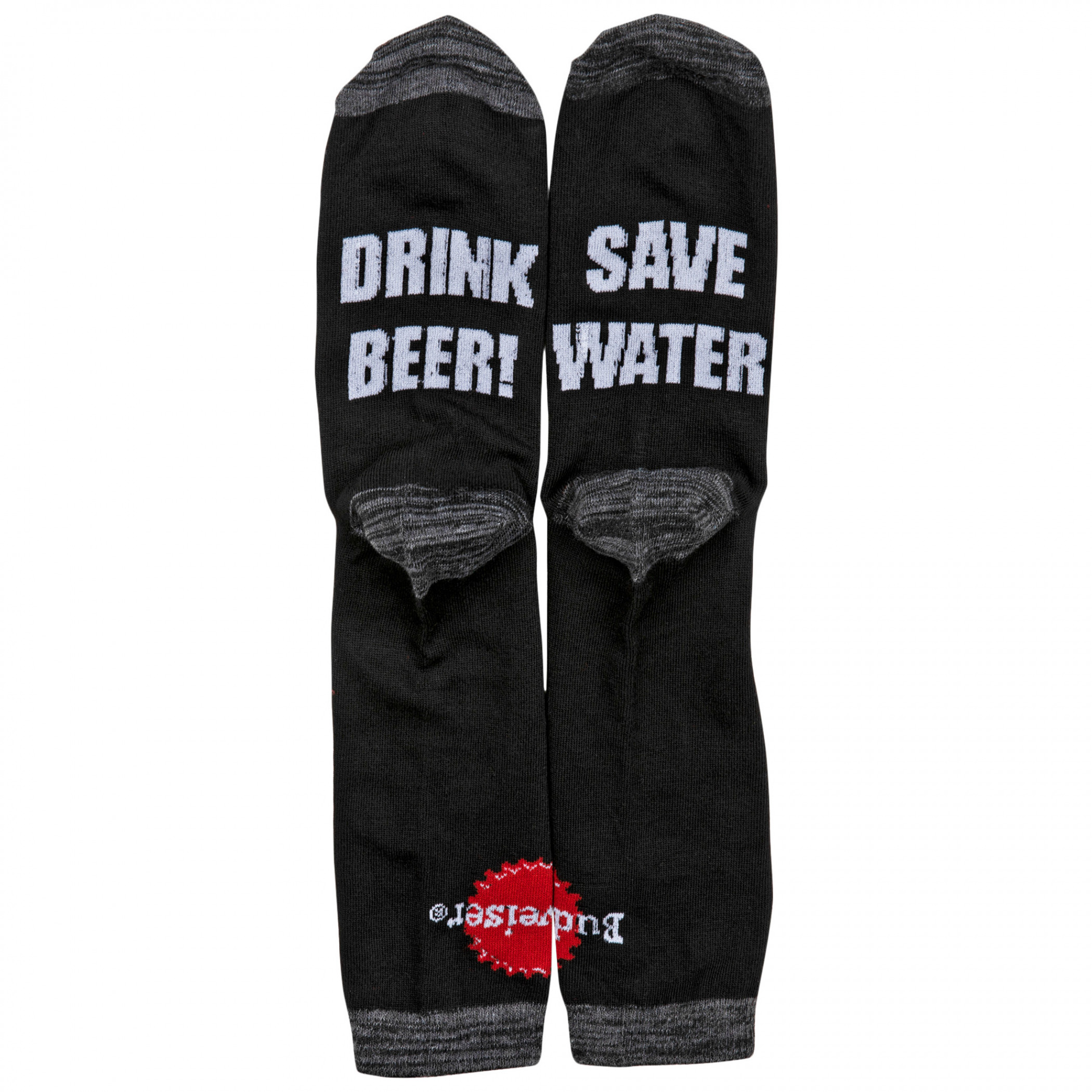 Budweiser Save Water Drink Beer Bottom Print Crew Socks
