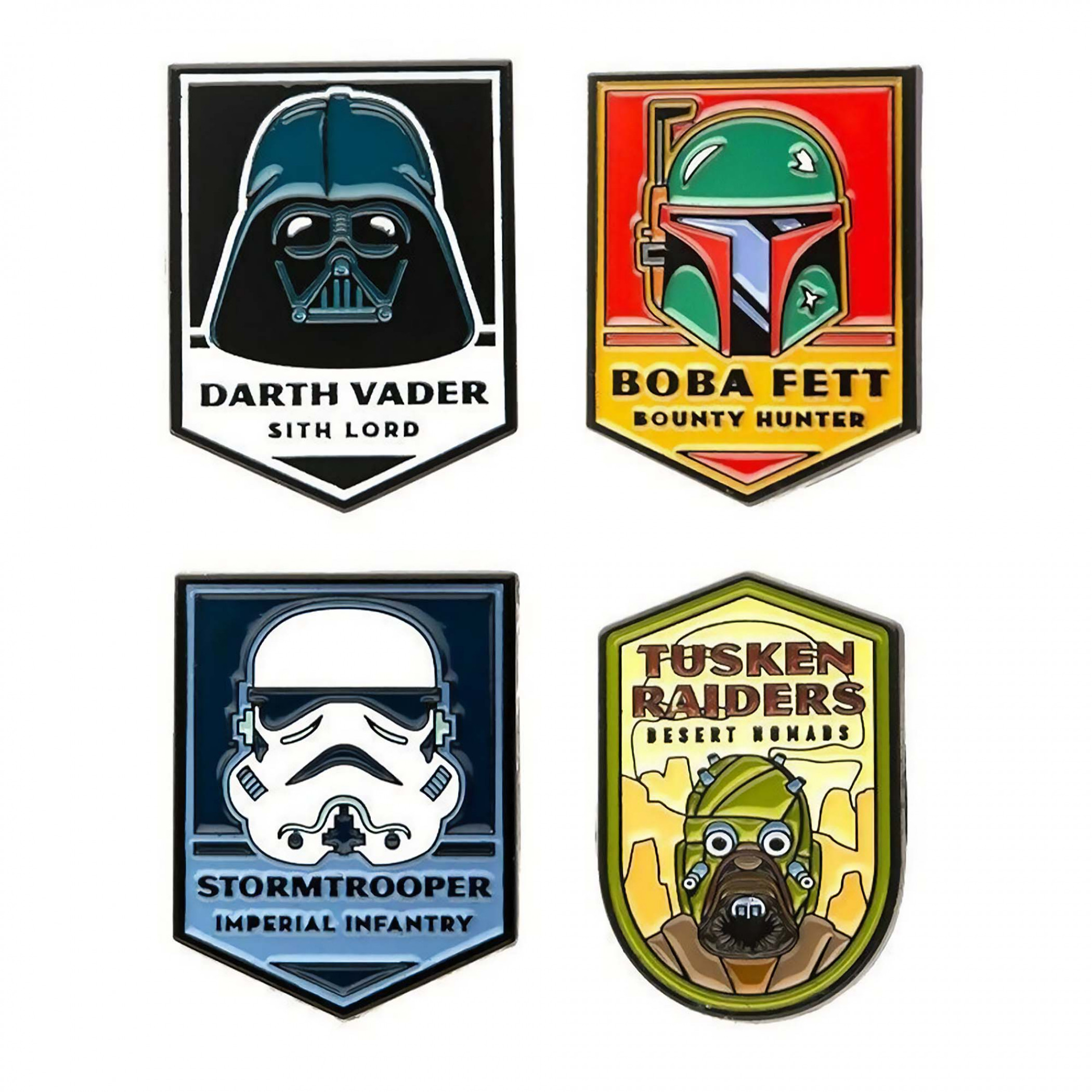 Star Wars Character Icons 4-Piece Enamel Pin Set, Multi-Color