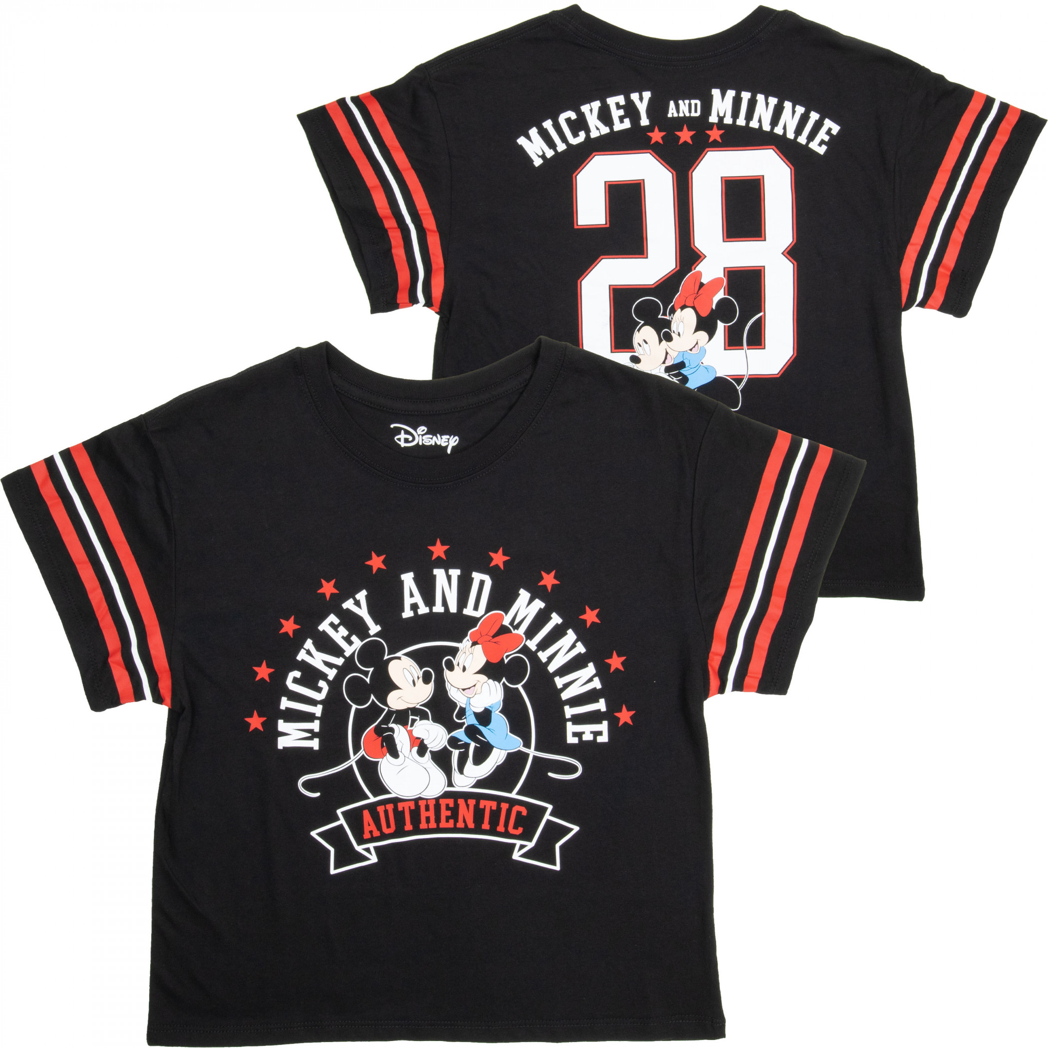 Mickey and Minnie Mouse Authentic 1928 Junior's Hockey Shirt Black - Picture 4 of 15