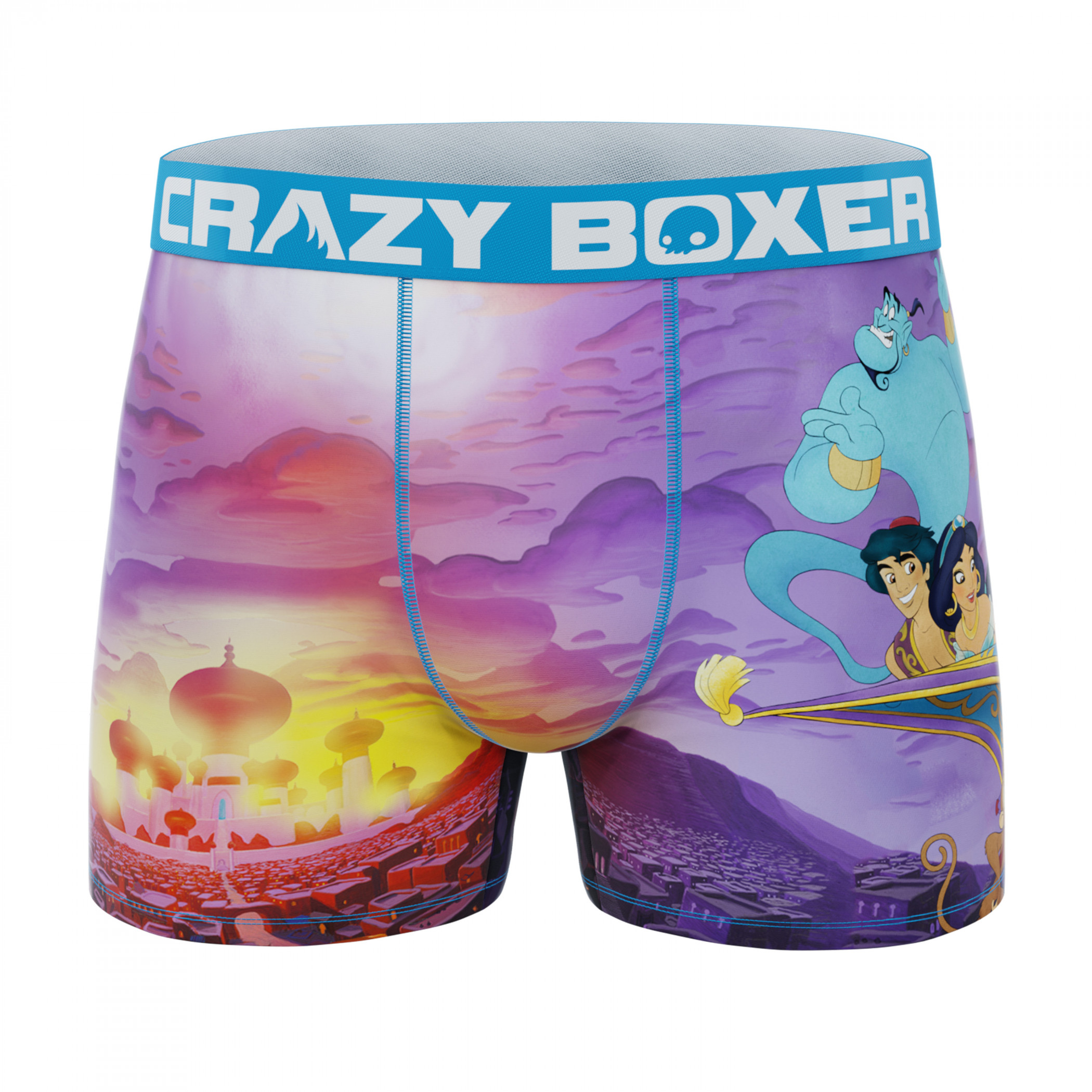 Disney Aladdin Genie Crazy Boxer Briefs Underwear Blue Mens Size Small