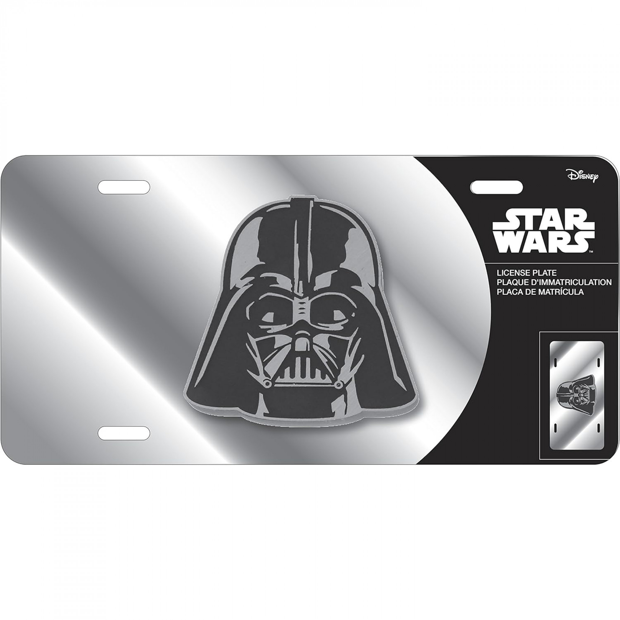 Star Wars Darth Vader License Plate Emblem, White