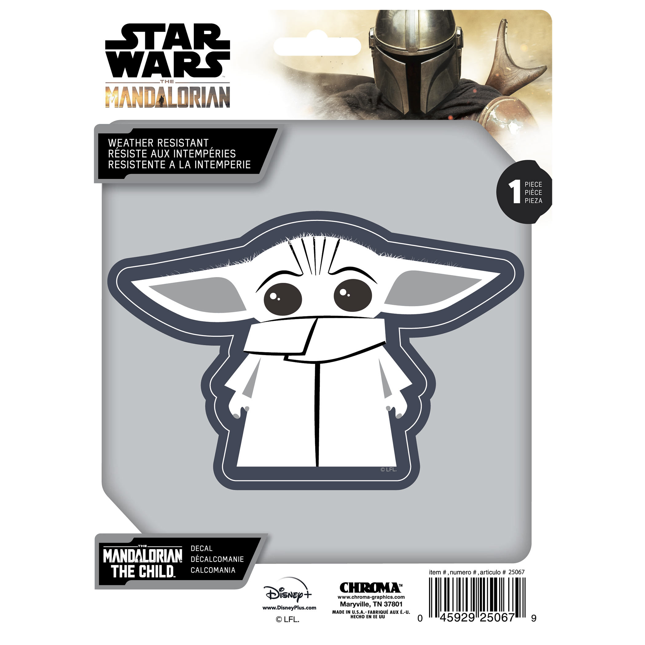 Star Wars The Mandalorian The Child White Decal, White