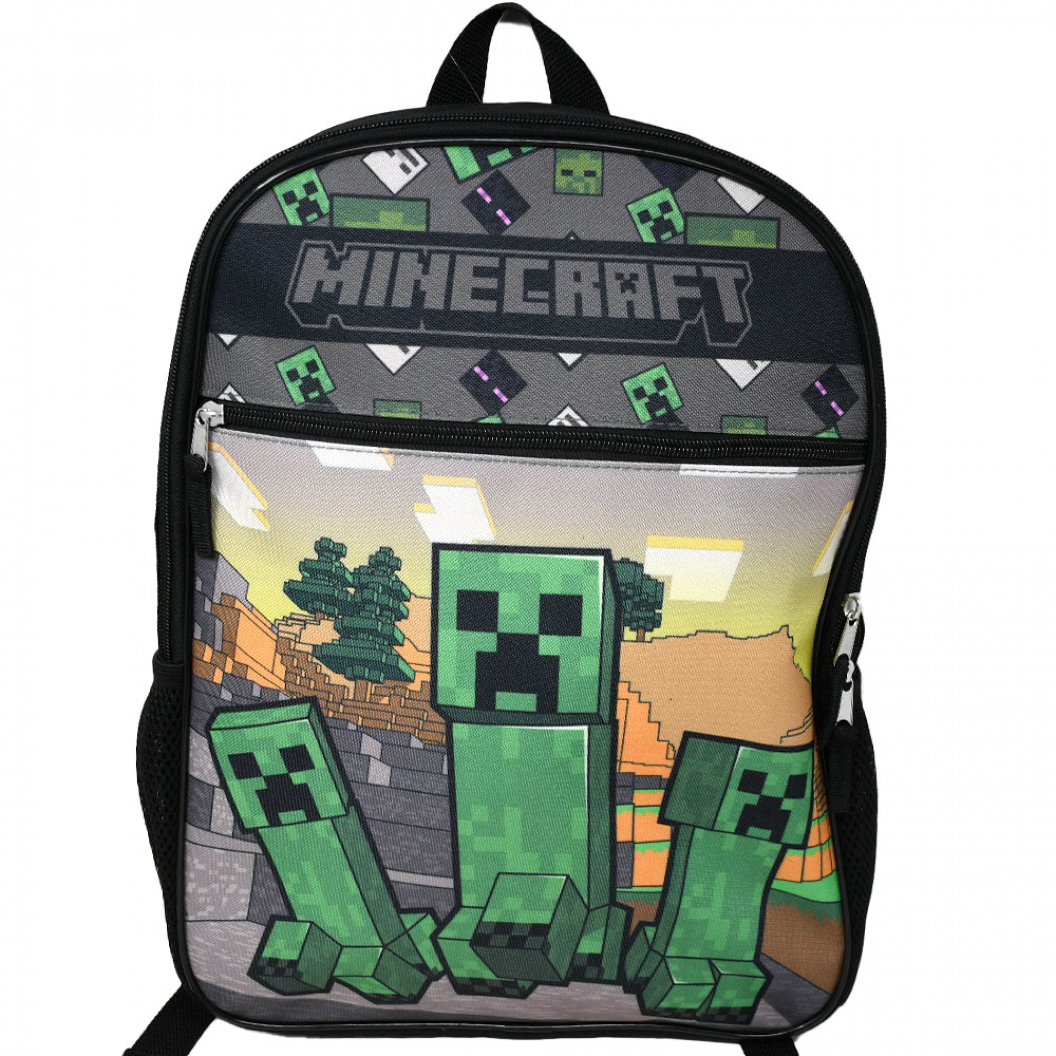 Minecraft Creeper and Mobs 16' Backpack, Multi-Color
