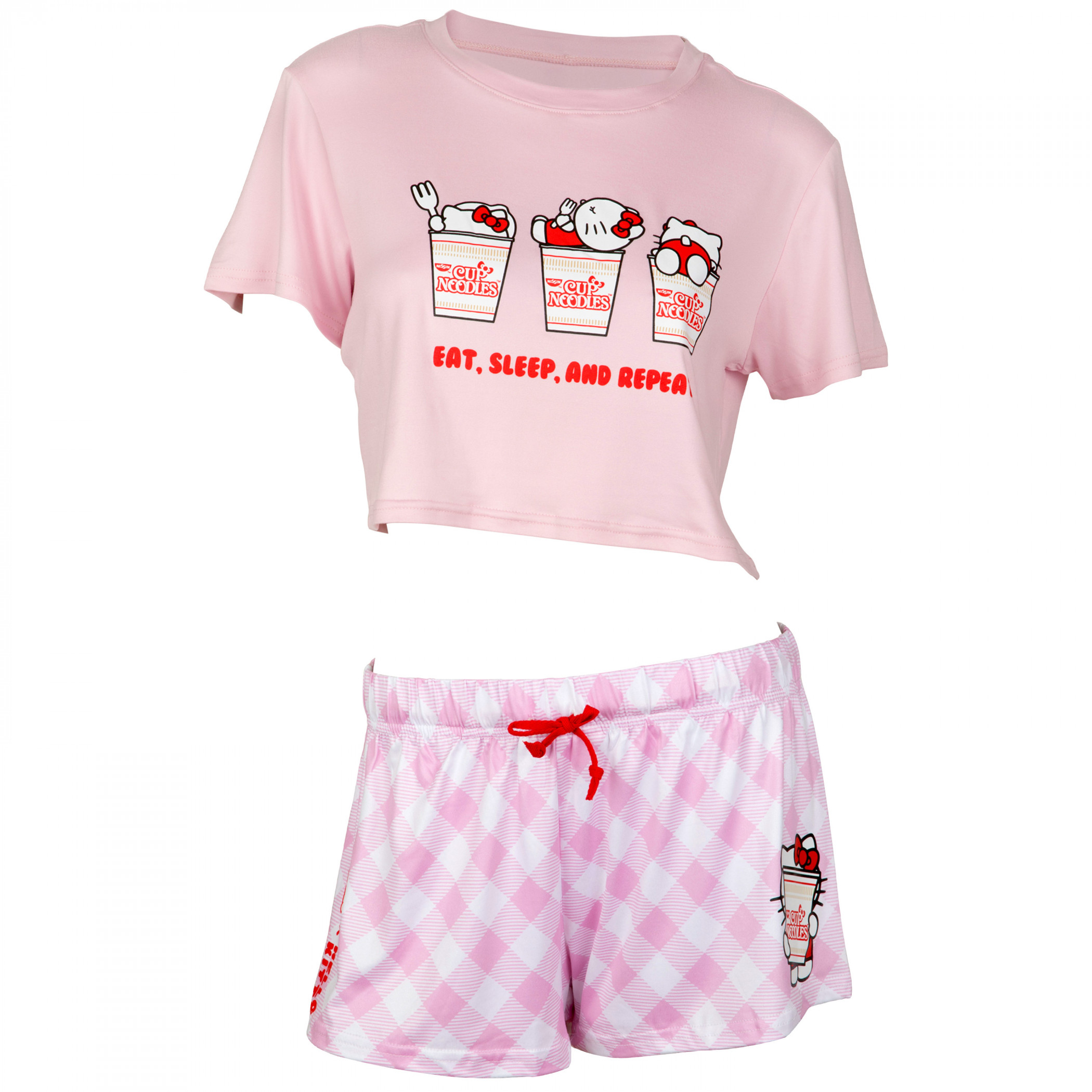 Hello Kitty Sanrio x Nissin Eat Sleep and Repeat Lounge Set, Pink