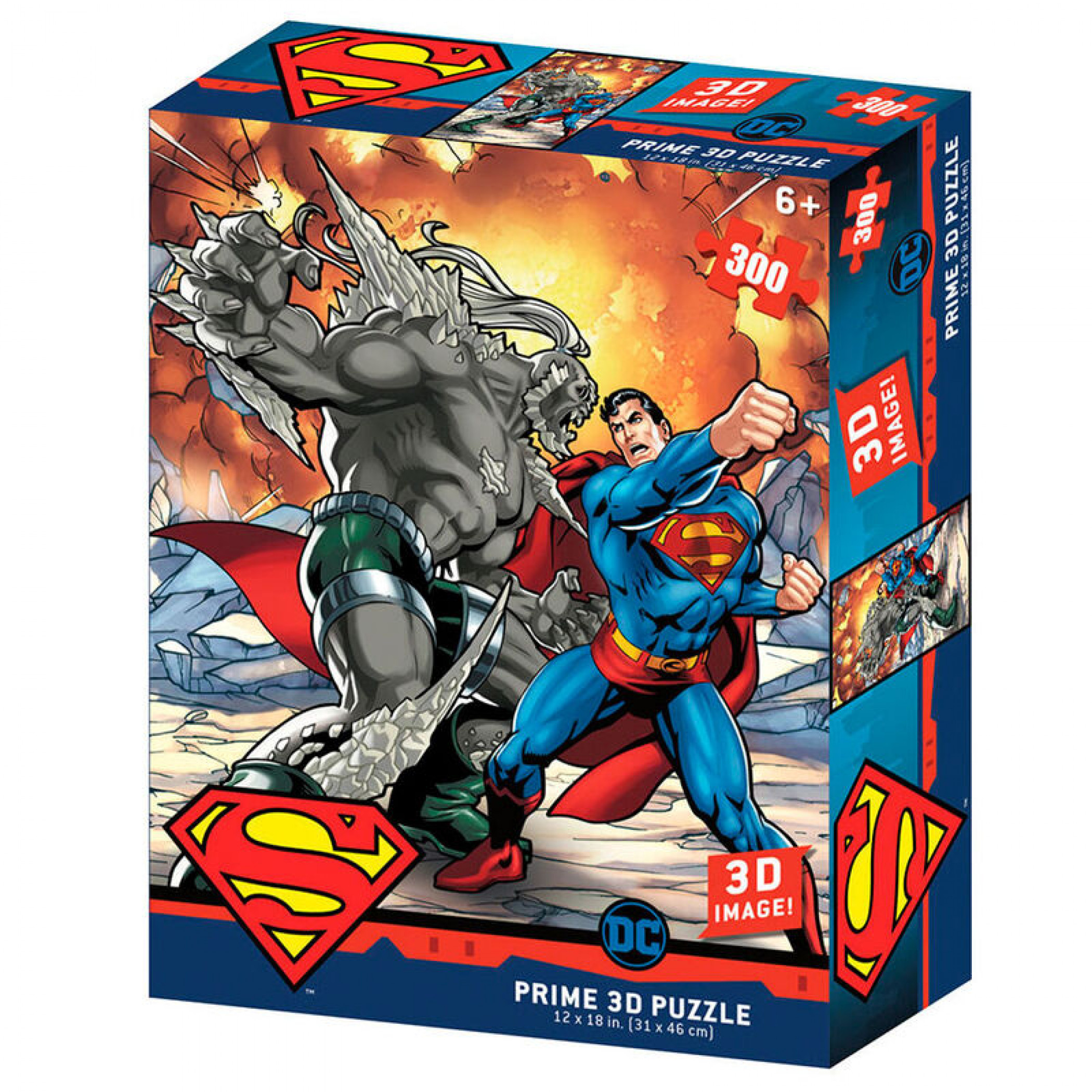 DC Comics Superman vs. Doomsday 3D Image 300pc Puzzle, Multi-Color