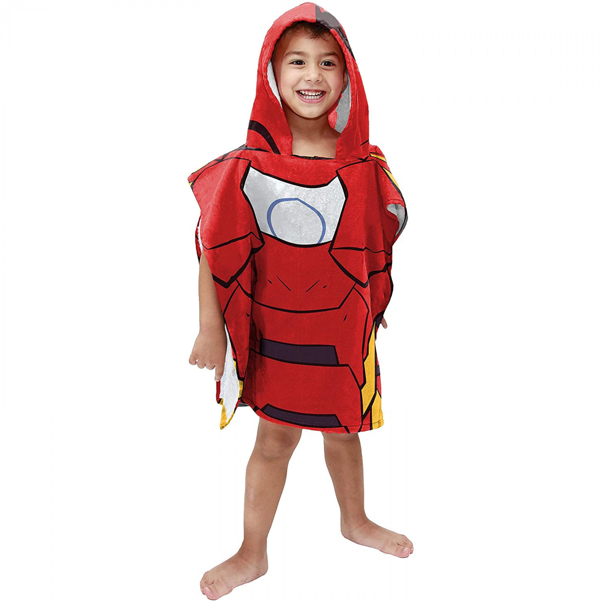 Marvel Iron Man Youth Hooded Poncho Towel, Red