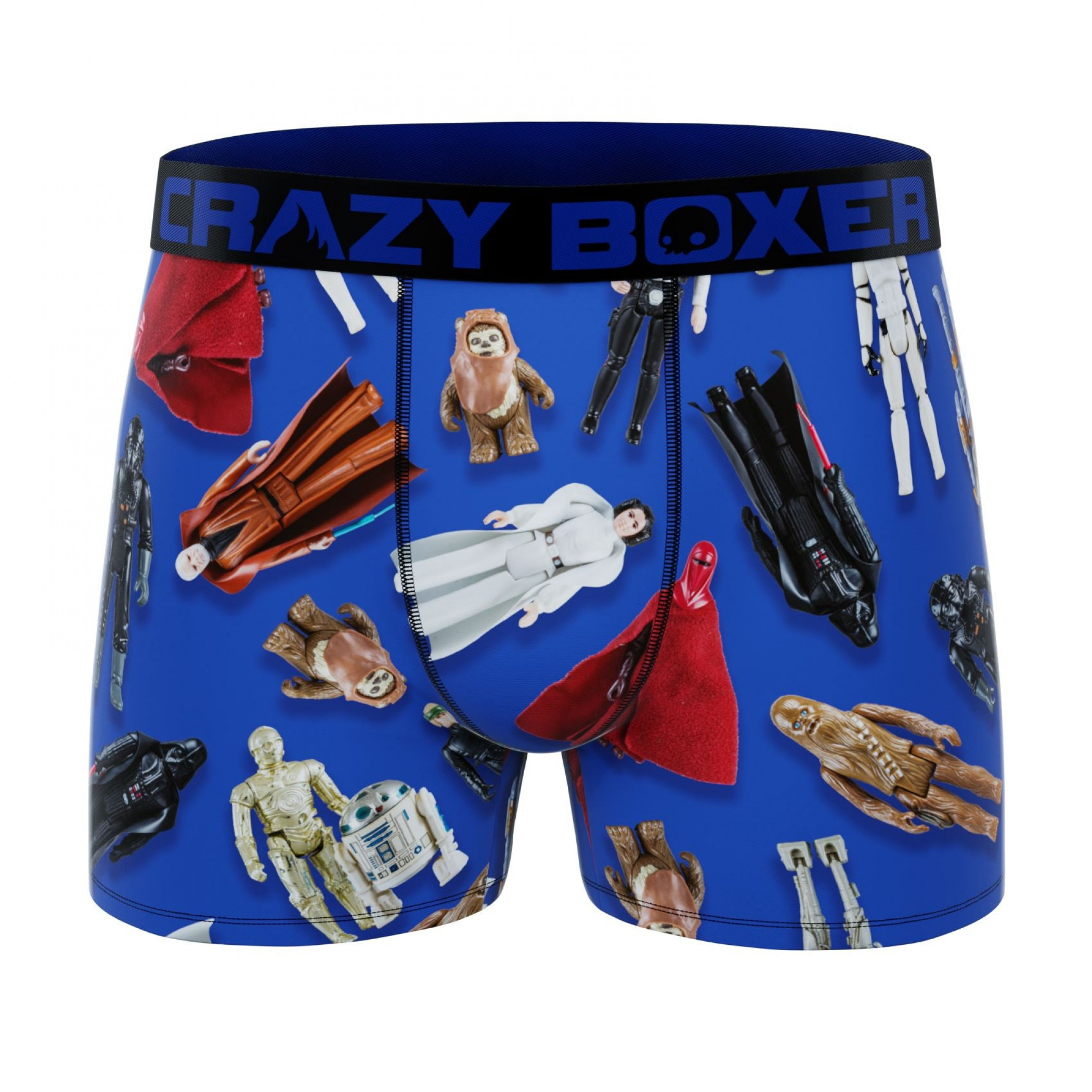Crazy Boxers Star Wars Original Trilogy Figurines All Over Print Men's Boxer Briefs, Blue