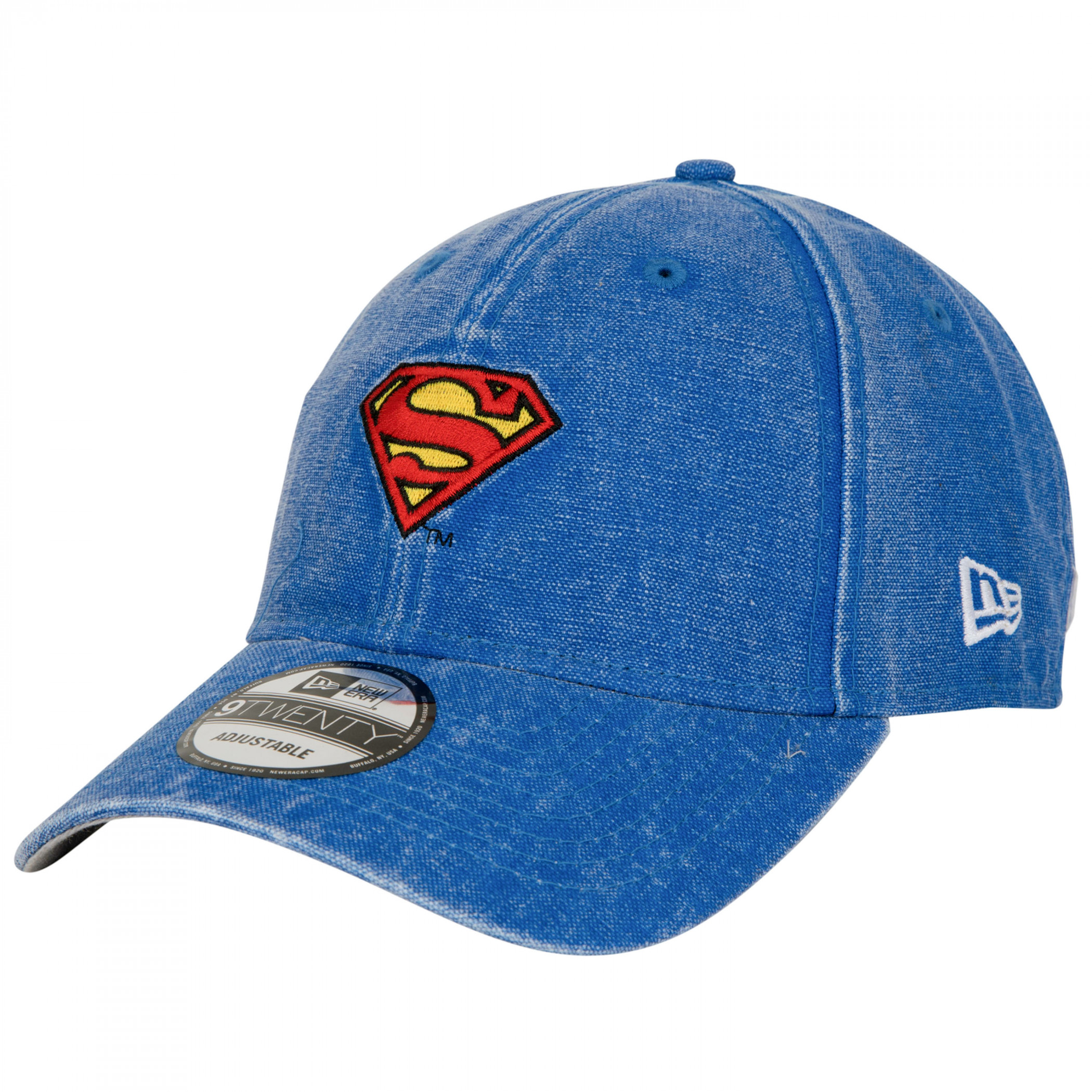 Superman Denim New Era 9Twenty Adjustable Dad Hat, Blue