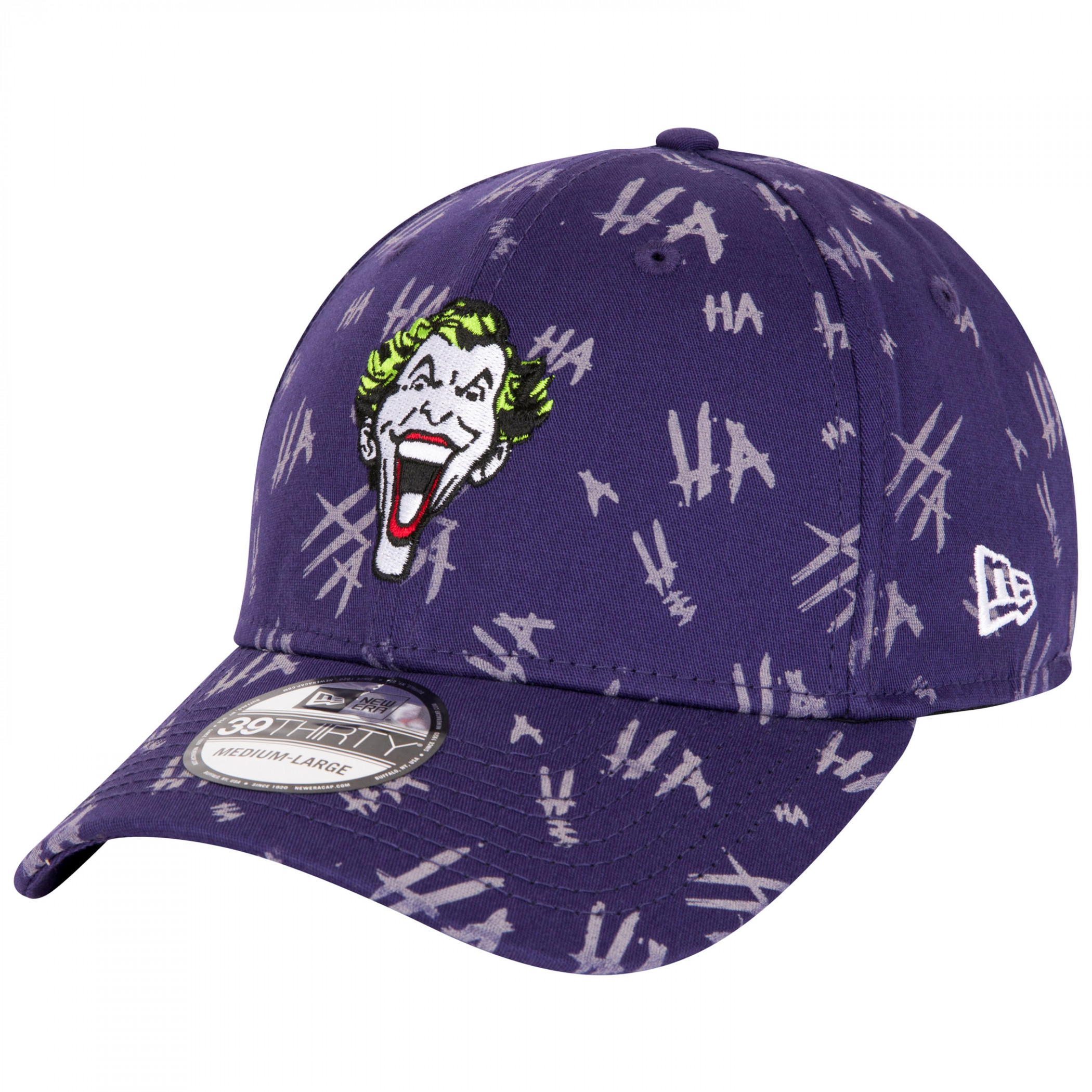 Joker Purple All Over HAHA 39Thirty Fitted New Era Hat, Purple