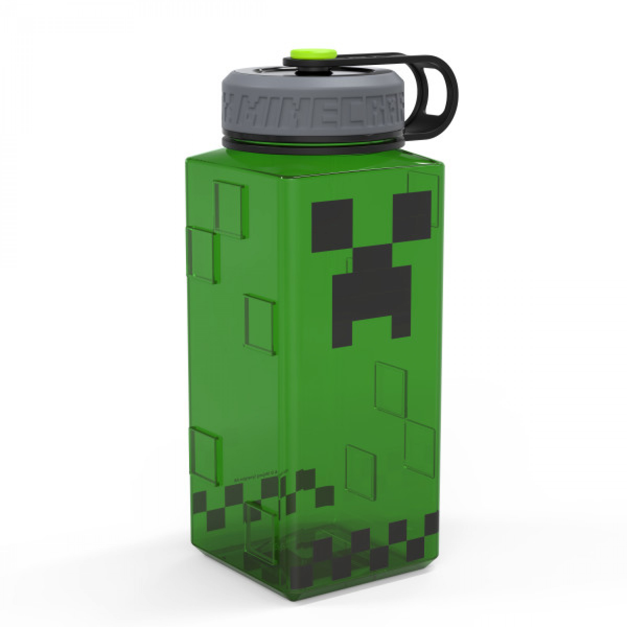 Minecraft Creeper 36oz Square Plastic Water Bottle, Multi-Color