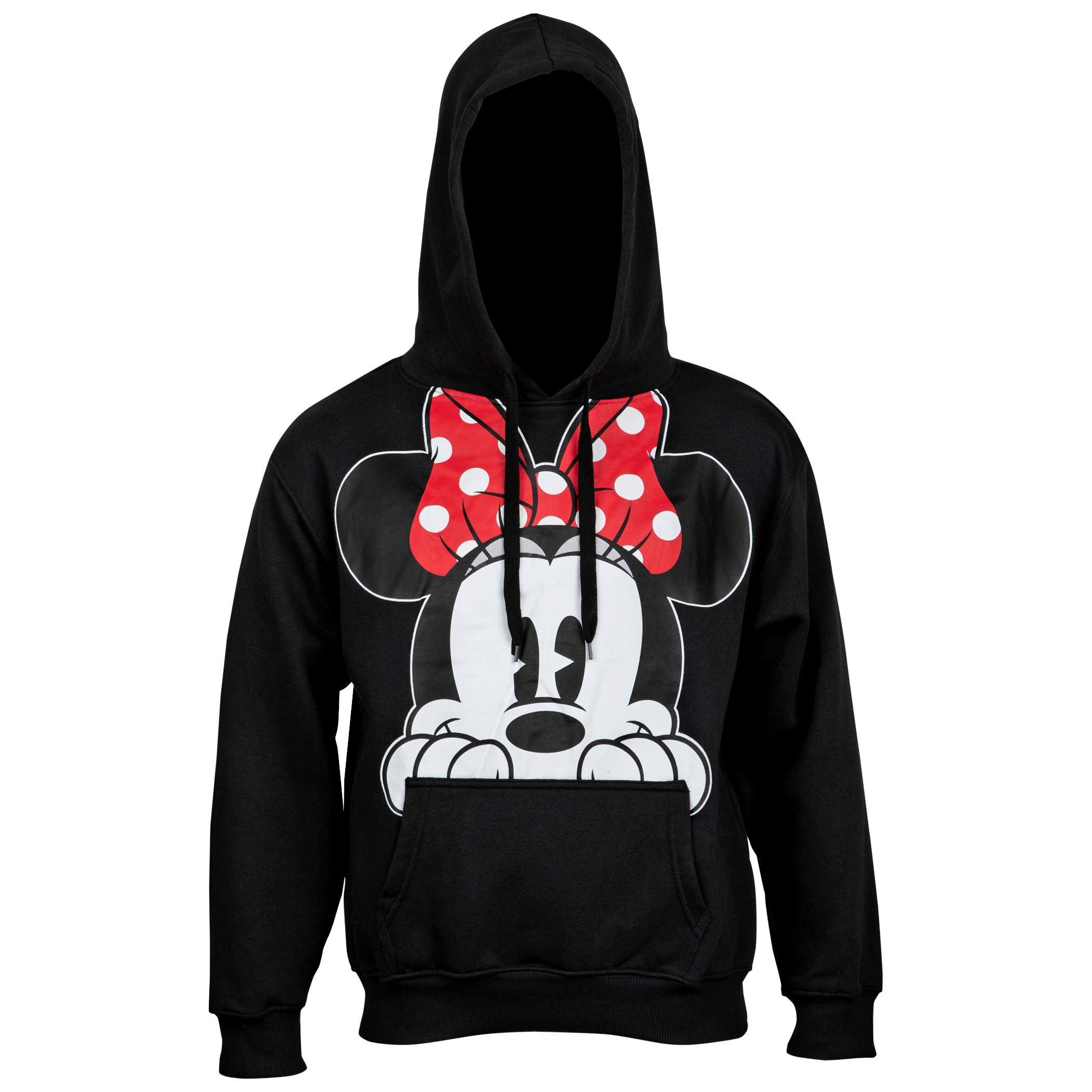 Disney Minnie Mouse Peeking Head Hoodie Black - 第 3/12 張圖片