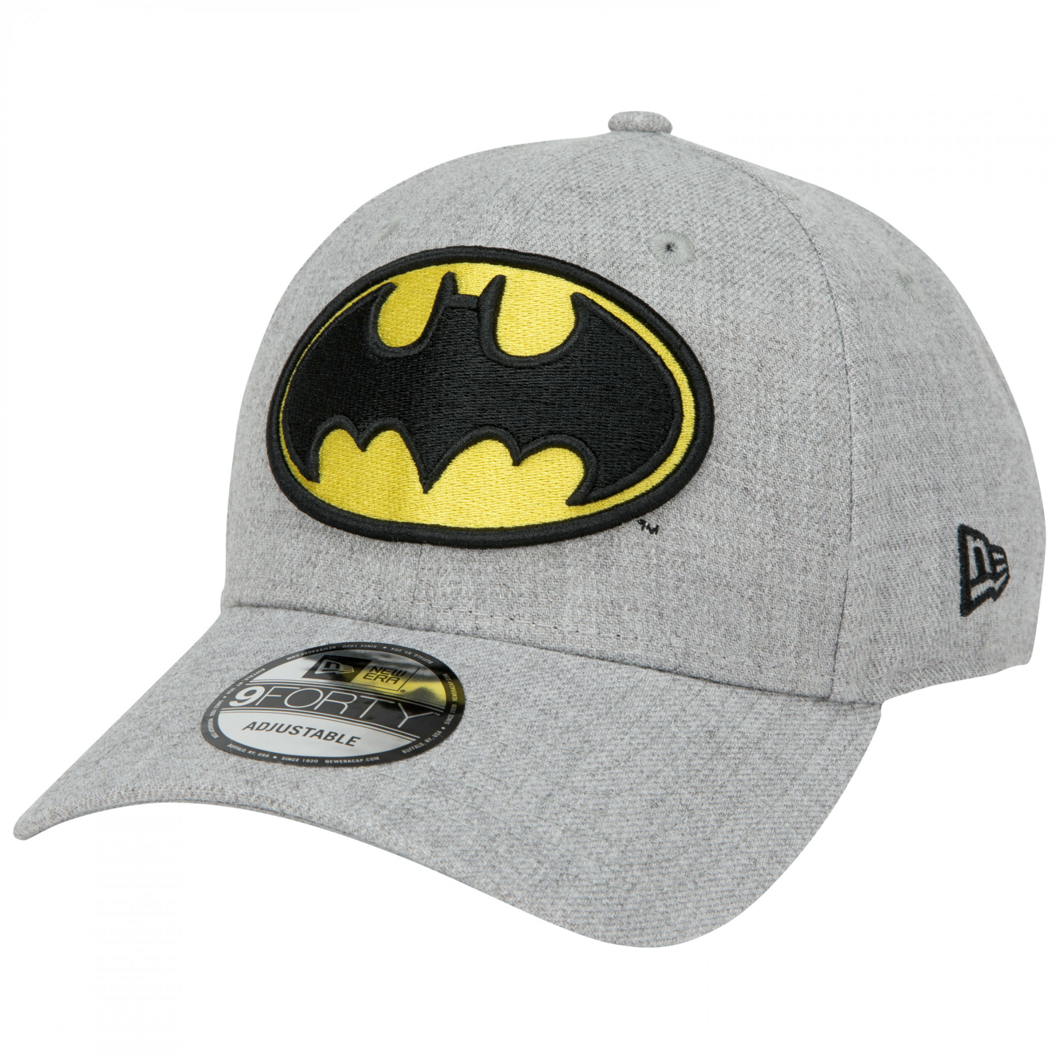 Batman Classic Logo Grey New Era 9Forty Adjustable Hat, Grey