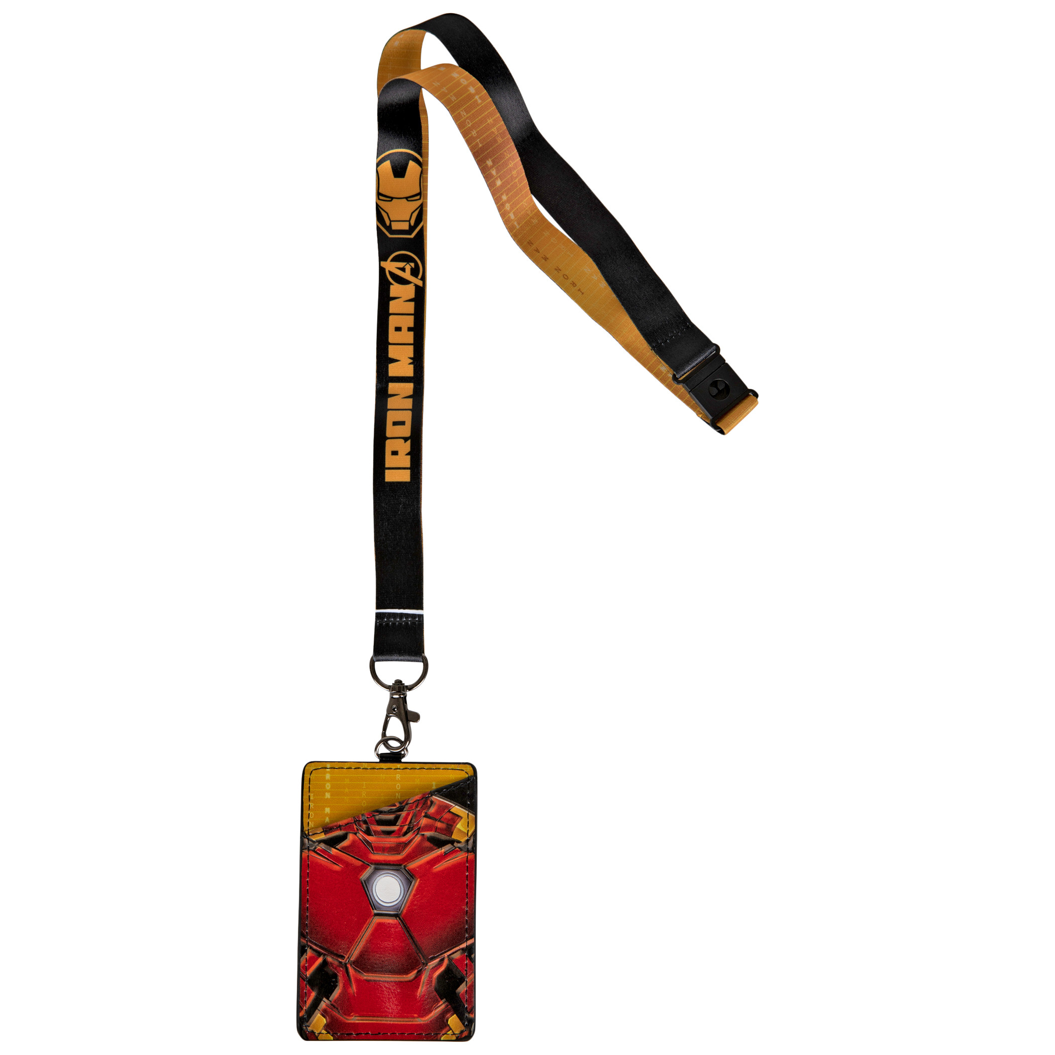 Marvel Iron Man Chest Arc Reactor ID Card Holder Lanyard, Multi-Color