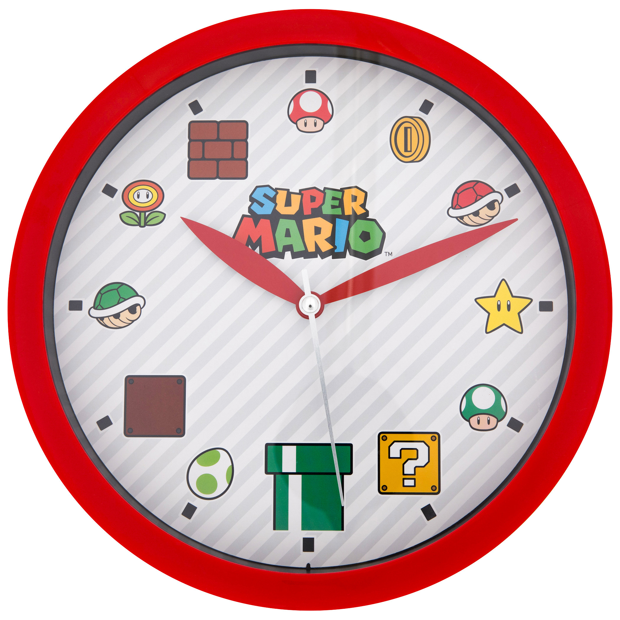 Super Mario Bros. Icons Wall Clock, Red