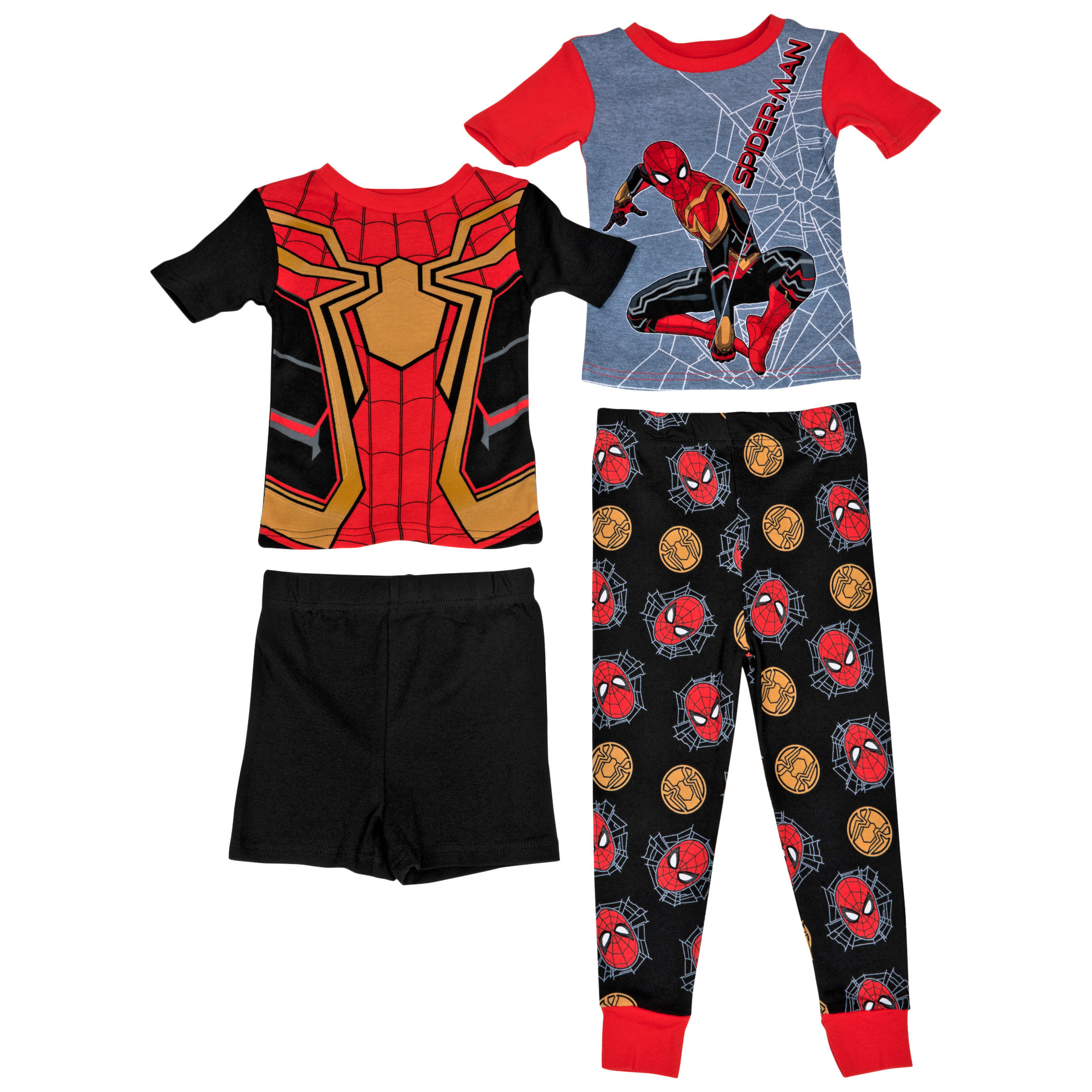 Marvel Comics The Iron Spider Cosplay & AOP 4-Piece Pajama Set, Multi-Color