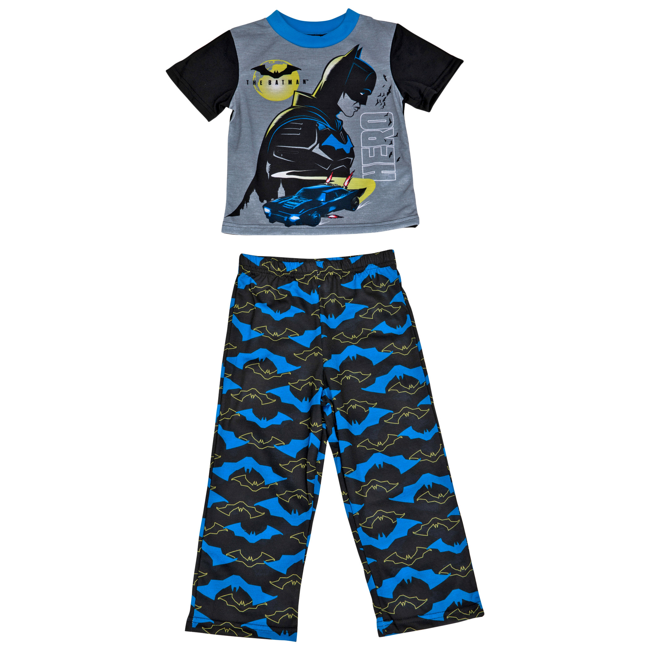 Batman Youth 2-Piece T-Shirt and Pants Sleep Set, Multi-Color